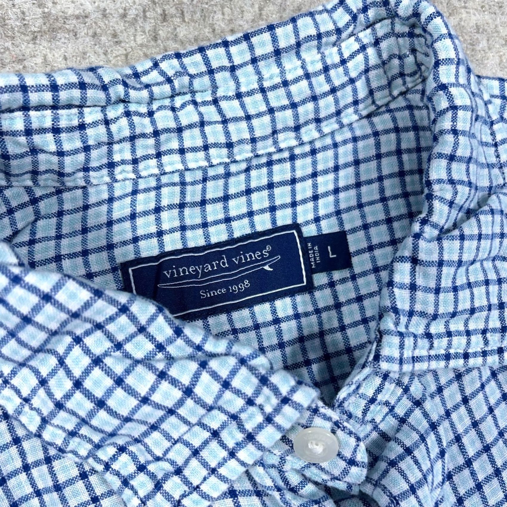 Vineyard Vines Vineyard Vines Button-Up Shirt Men L Plaid Colorful Modern Preppy blue purple Linen Cotton Button-Down Regular Size US L / EU 52-54 / 3 - 6 Thumbnail