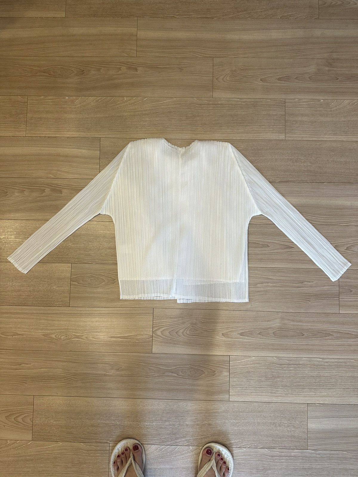 Pleats Please Issey Miyake Size4/PRELUDE Cardigan/WHITE Size L / US 10 / IT 46 - 5 Thumbnail