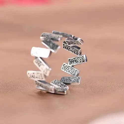 Other 925 Sterling Silver Square Rune Adjustable Rings Size ONE SIZE - 3 Thumbnail