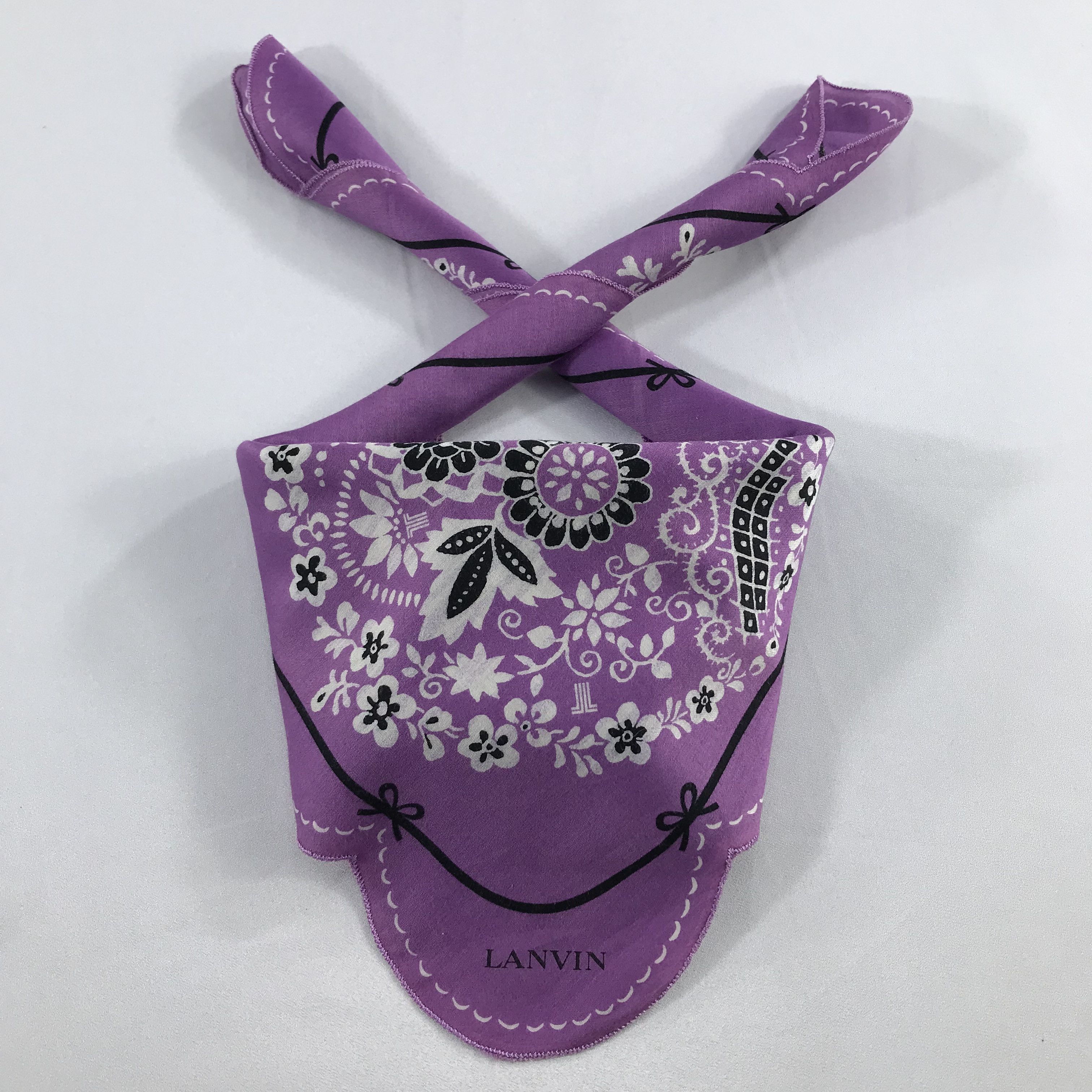 Lanvin × Vintage Lanvin Bandana / Handkerchief / Neckerchief - S2573 Size ONE SIZE - 3 Thumbnail