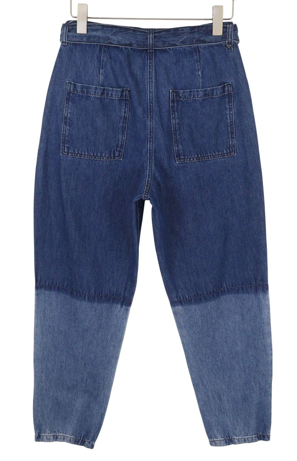 MAX&Co. W29 Blue Faded Pleated Belted Loose High Waist Jeans 88908 Size 29" - 4 Thumbnail