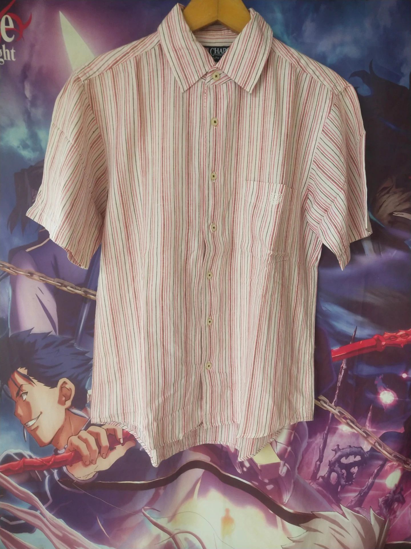 Chaps Ralph Lauren Vintage Chaps Ralph Lauren Red Striped Short Sleeve Shirt Size US M / EU 48-50 / 2 - 1 Thumbnail