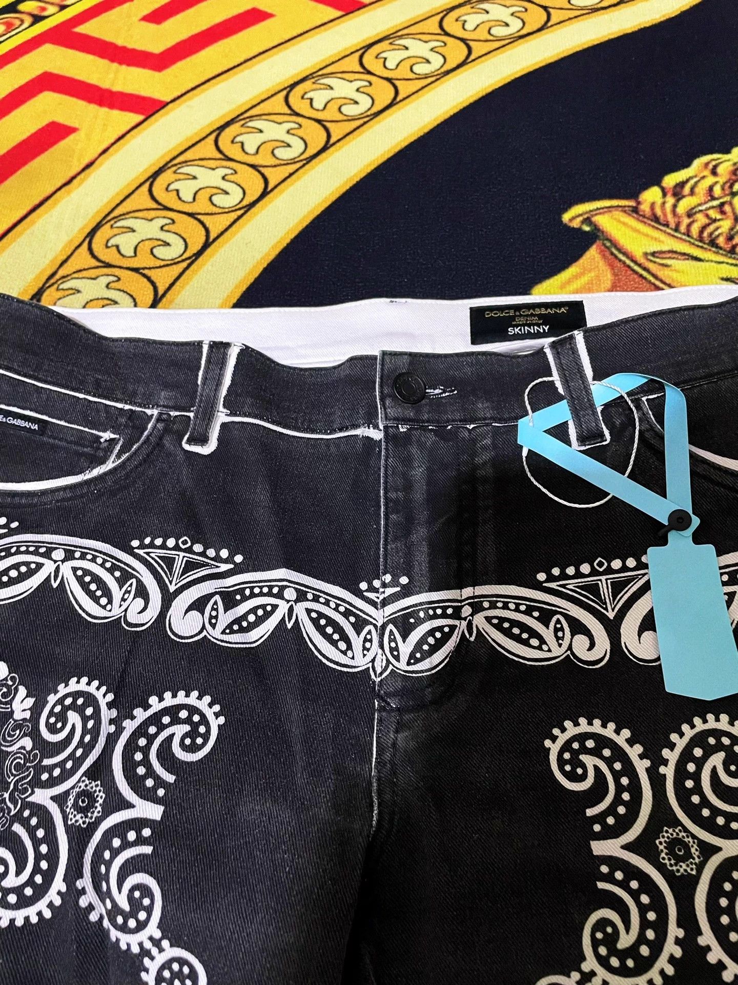 Dolce & Gabbana D&G Blog Crown Runway Patterned Jeans 54 Size US 38 / EU 54 - 3 Thumbnail