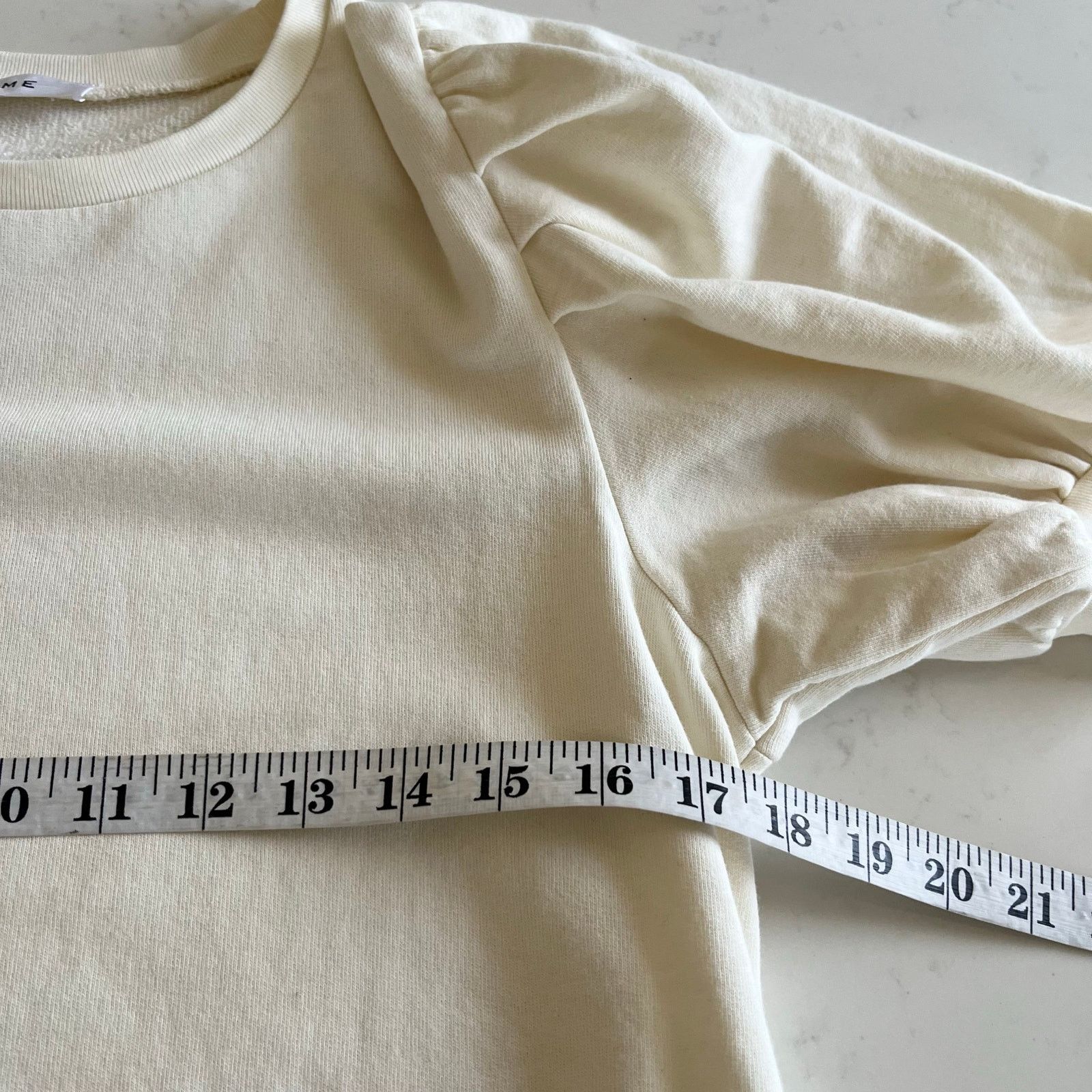 Frame Frame Cream Puffed Short Sleeve Crewneck Sweatshirt Size L / US 10 / IT 46 - 5 Thumbnail