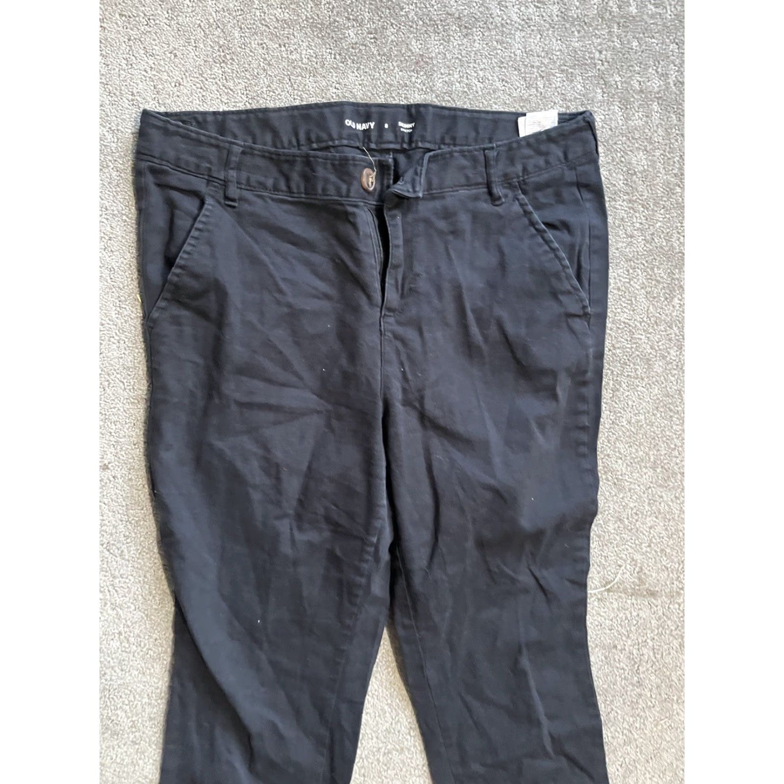 Old Navy Old Navy Women Black Skinny Stretch Rise Pants Size 8 Pockets Slim Chino Flat Front Cotton Blend Black Womens Pants 8 Size 30" / US 8 / IT 44 - 2 Thumbnail