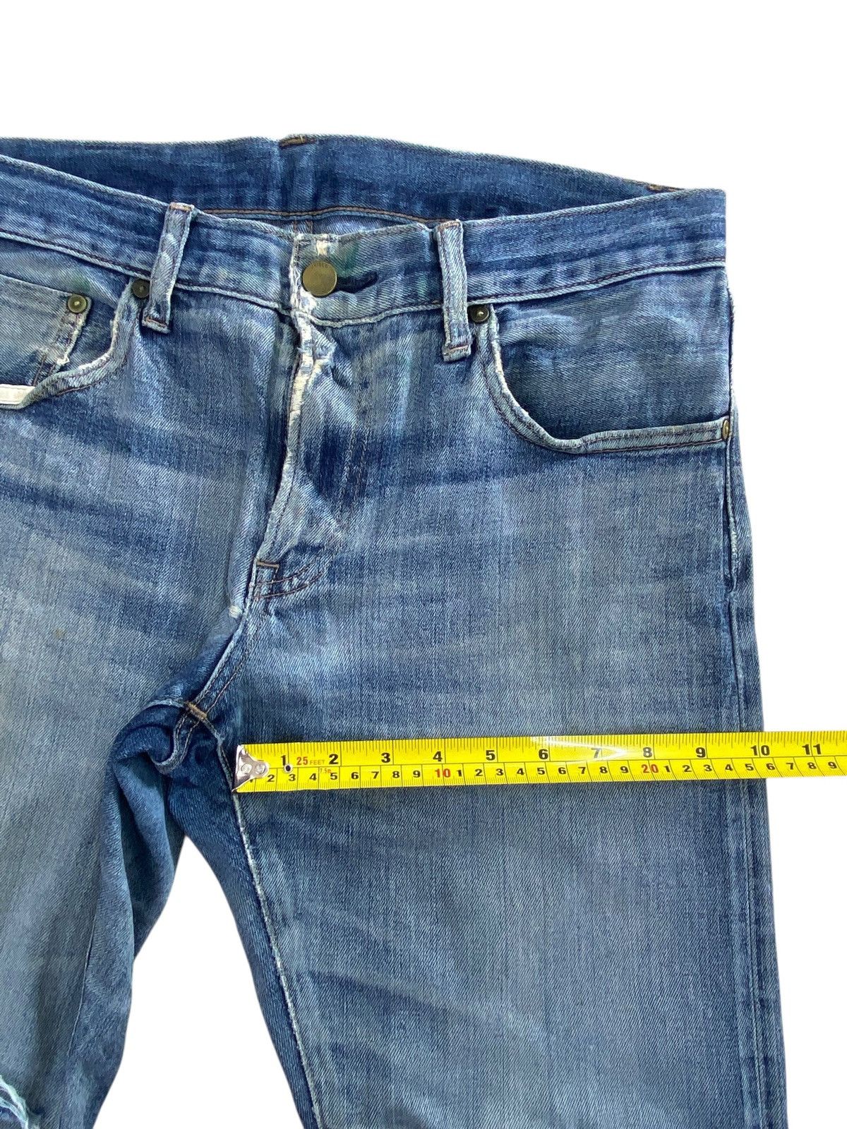 Uniqlo Uniqlo X Selvage Faded Blue Wash Style Ripped Jean Size US 32 / EU 48 - 9 Thumbnail