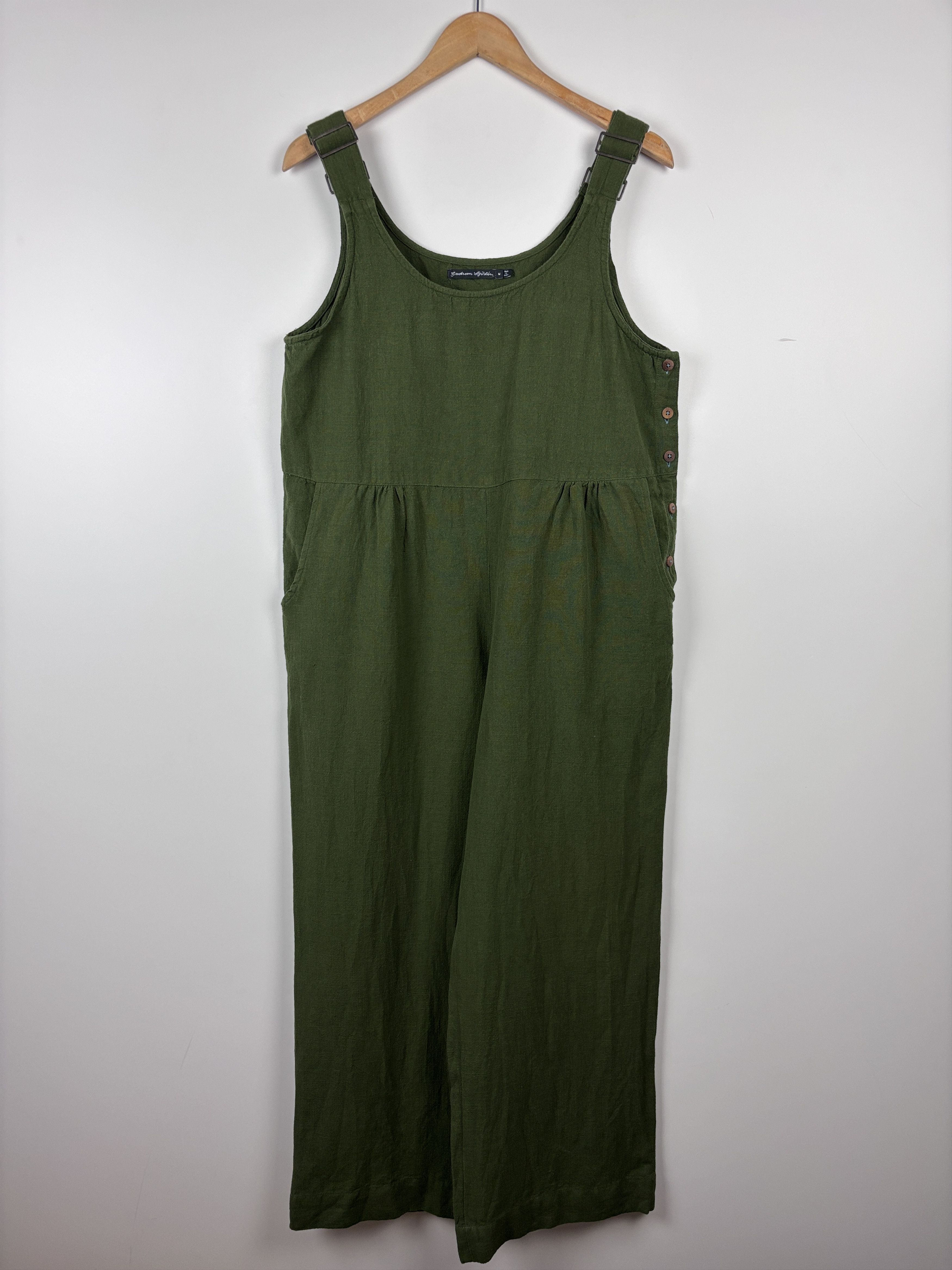 Gudrun Sjoden Gudrun Sjoden Dungaree Jumpsuit Overalls Cotton Linen M Size 30" / US 8 / IT 44 - 1 Thumbnail