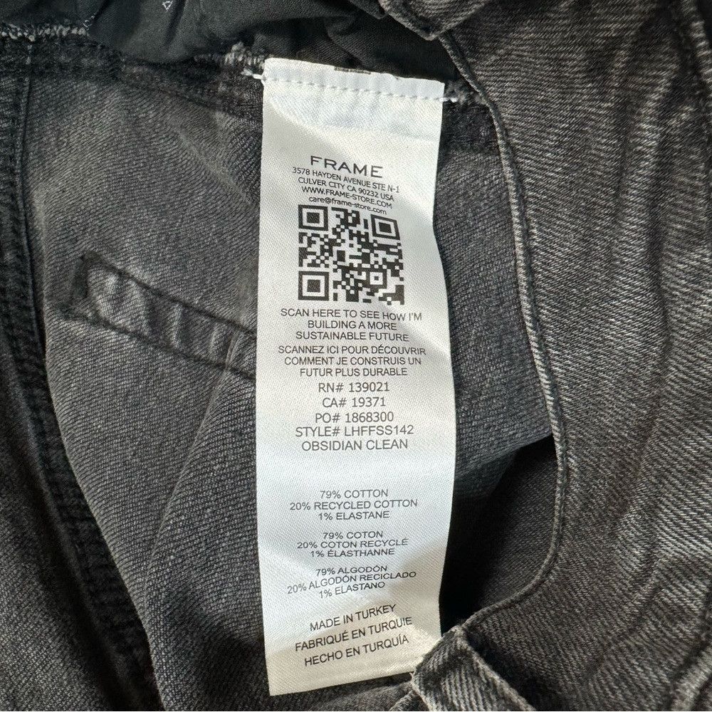 Frame NWT New $278 Frame Le High Flare Side-Slit Obsidian Jeans S Size 25" / US 0 / IT 36 - 7 Thumbnail