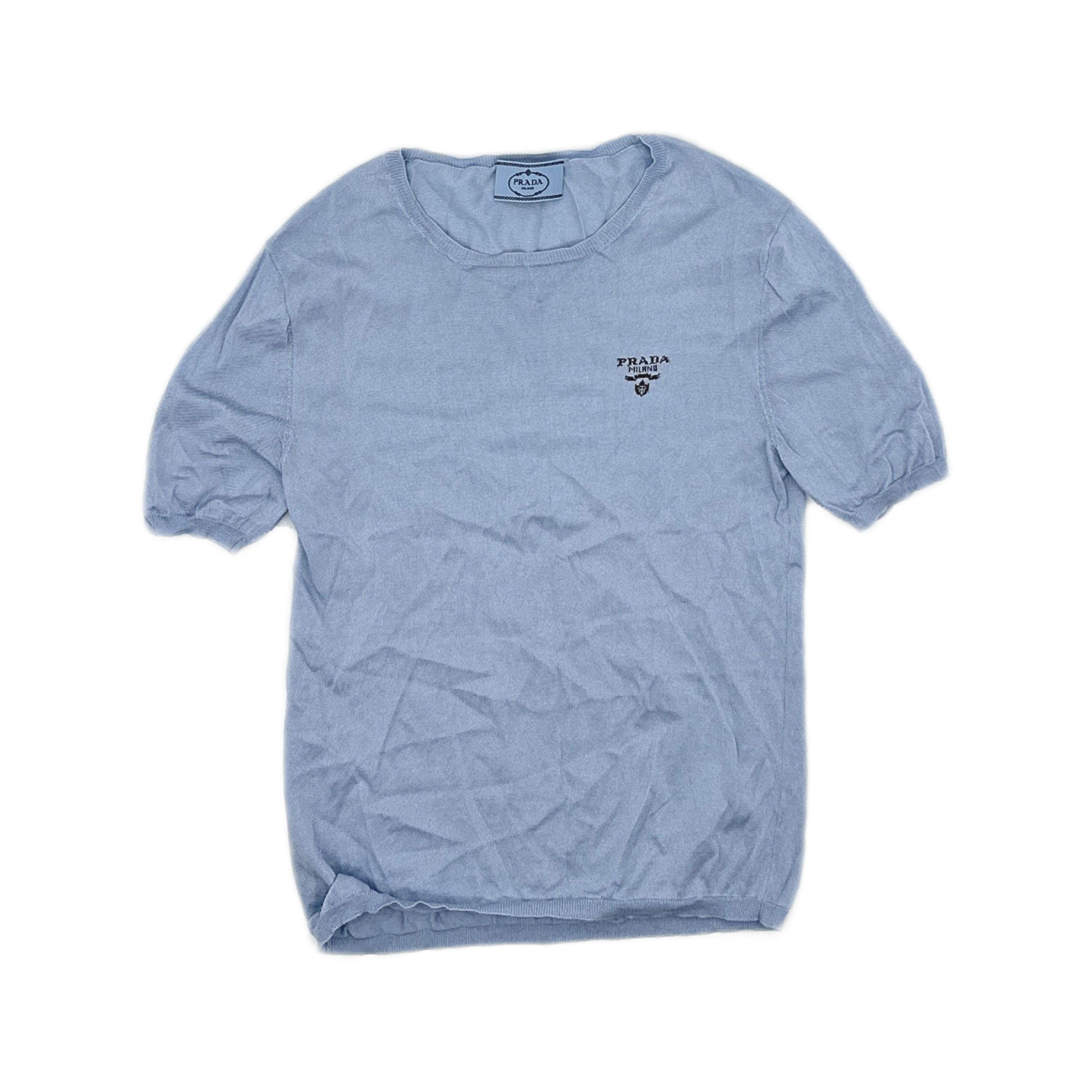 Prada Prada Logo Silk Knit T-Shirt Size IT 38 Size XS / US 0-2 / IT 36-38 - 1 Thumbnail