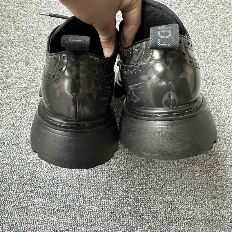 Louis Vuitton Louis Vuitton Bold Black Leather Derby Shoes - Size US 6.5 / EU 39-40 - 3 Thumbnail