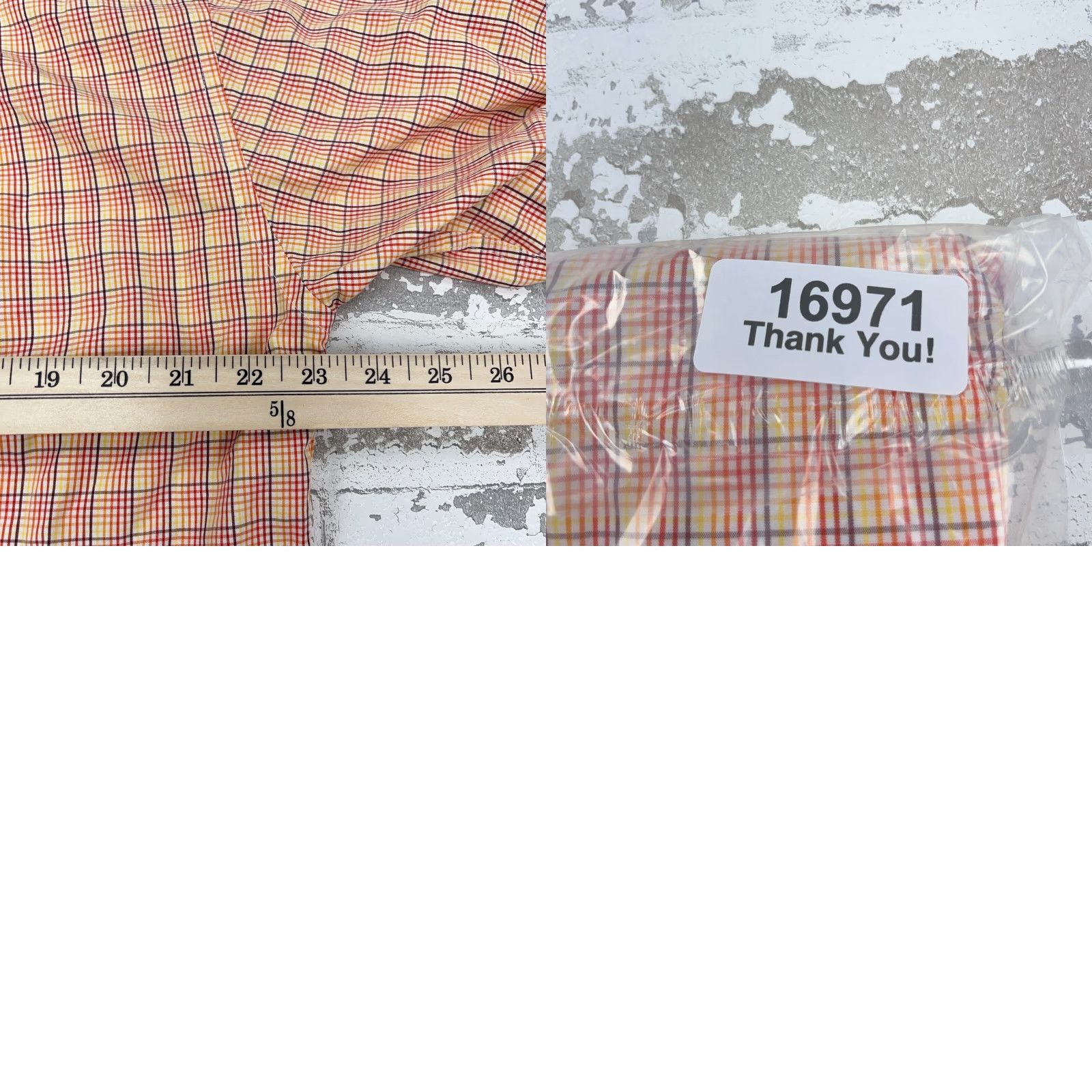 Tommy Hilfiger Tommy Hilfiger Shirt Men Medium Orange Plaid Button Up Casual Formal Workwear Knit-Down Size 40R - 8 Thumbnail
