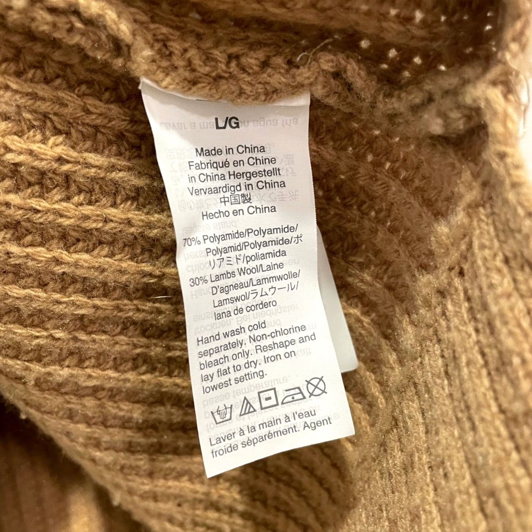 J.Crew J.CREW Women L Brown Cable Knit Lambs Wool Blend Mock Neck Pullover Sweater Size L / US 10 / IT 46 - 4 Thumbnail