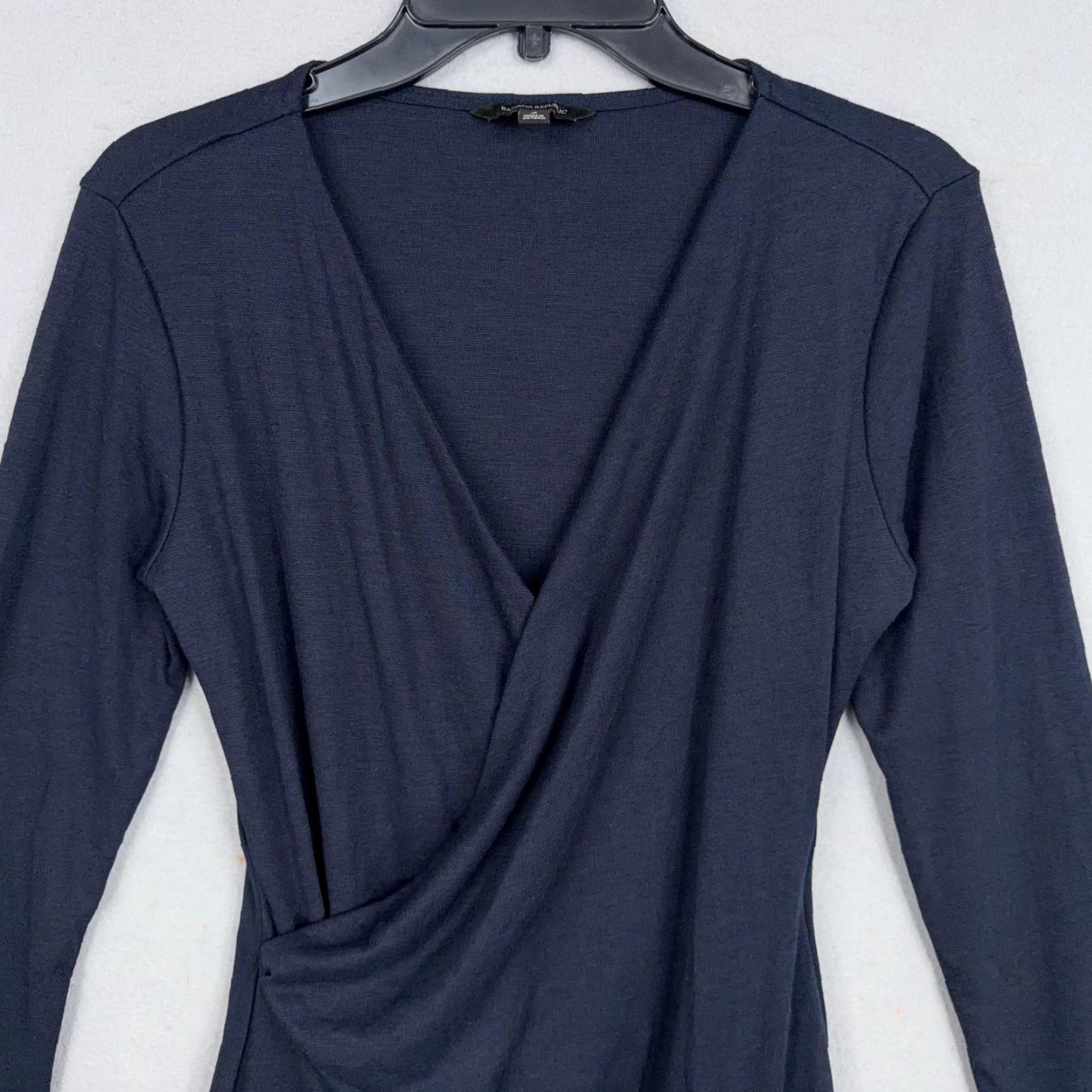 Banana Republic Banana Republic Dress Womens Small Blue Long Sleeve Twist Front Wrap Sheath Dress Size S / US 4 / IT 40 - 2 Thumbnail
