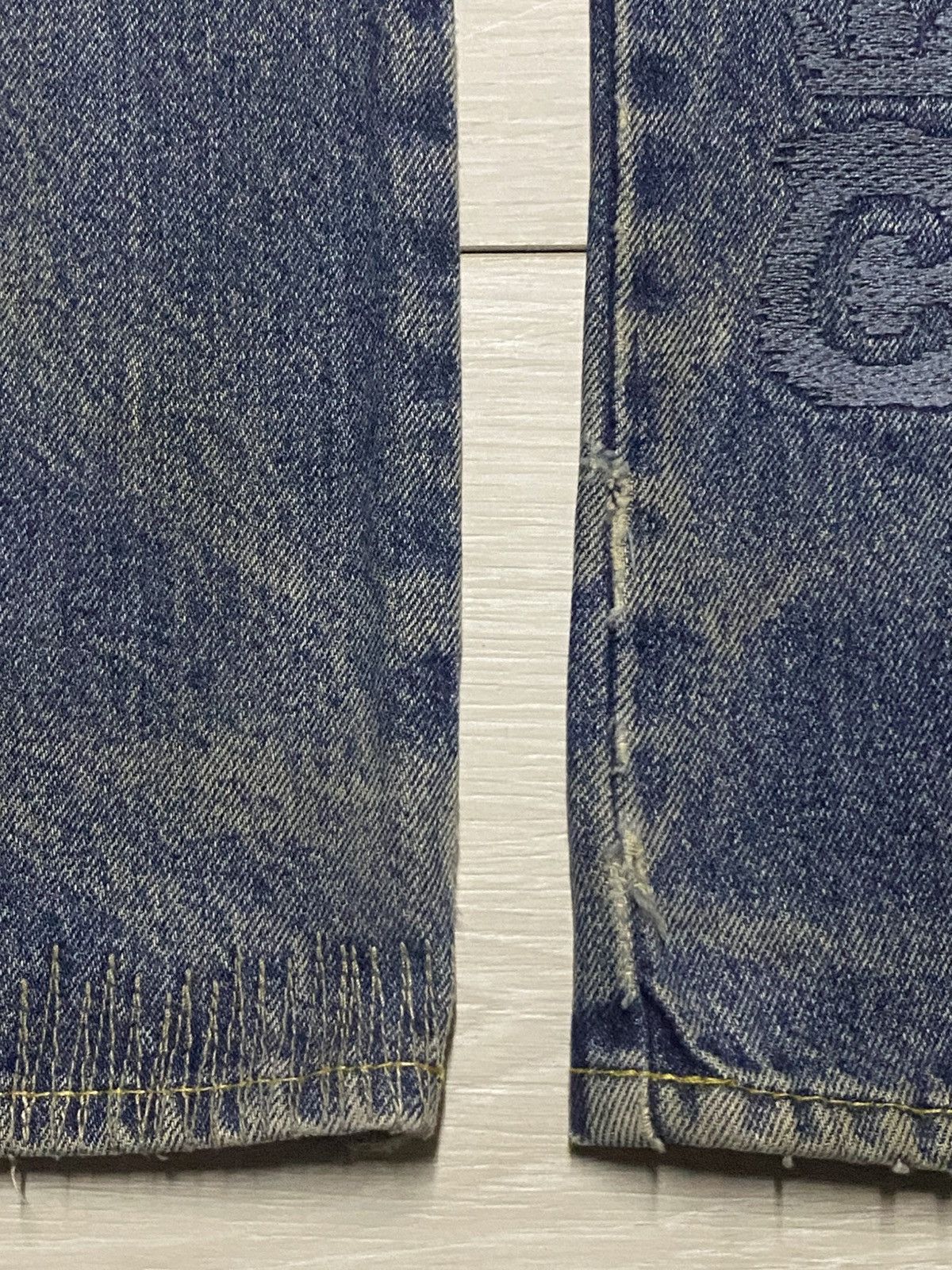 Japanese Brand MYK Vintage Y2K Flare Denim Distressed & Embroidered Size US 27 - 12 Thumbnail