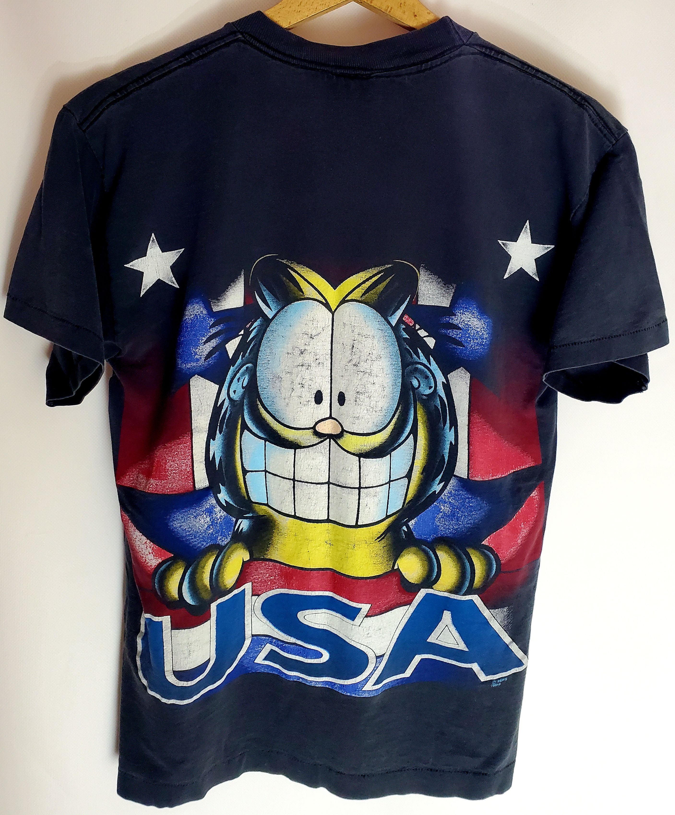 Vintage Vtg Garfield Double Sided Uncle Sam AOP 90s President Small Size US S / EU 44-46 / 1 - 2 Thumbnail
