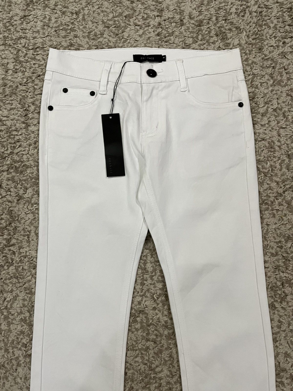 If Six Was Nine 🔥Roshell Skinny Punk Gorpcore White Denim Size US 29 - 2 Thumbnail