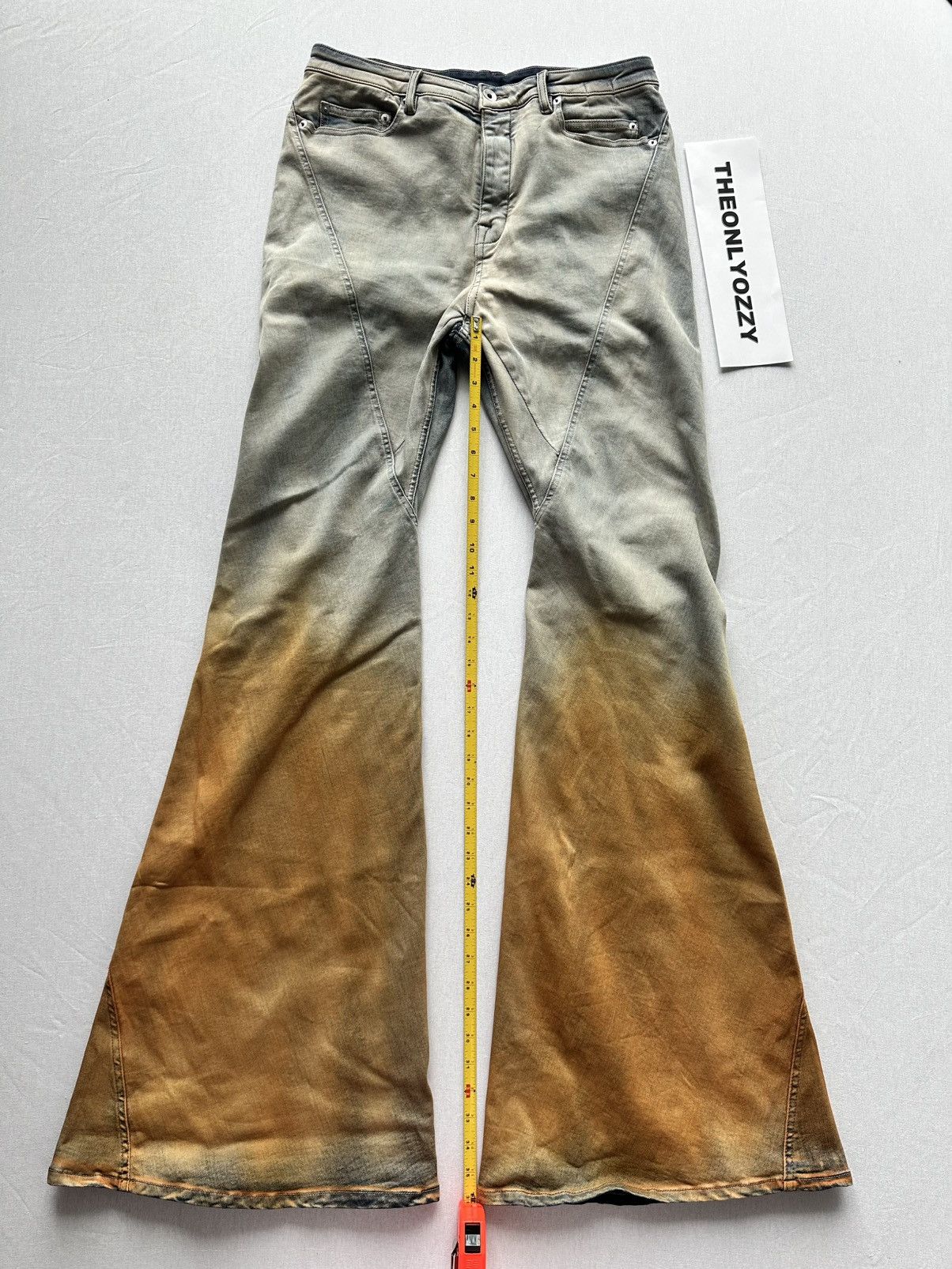Rick Owens Drkshdw Bias Bootcut Jeans Sky Orange Degrade 33