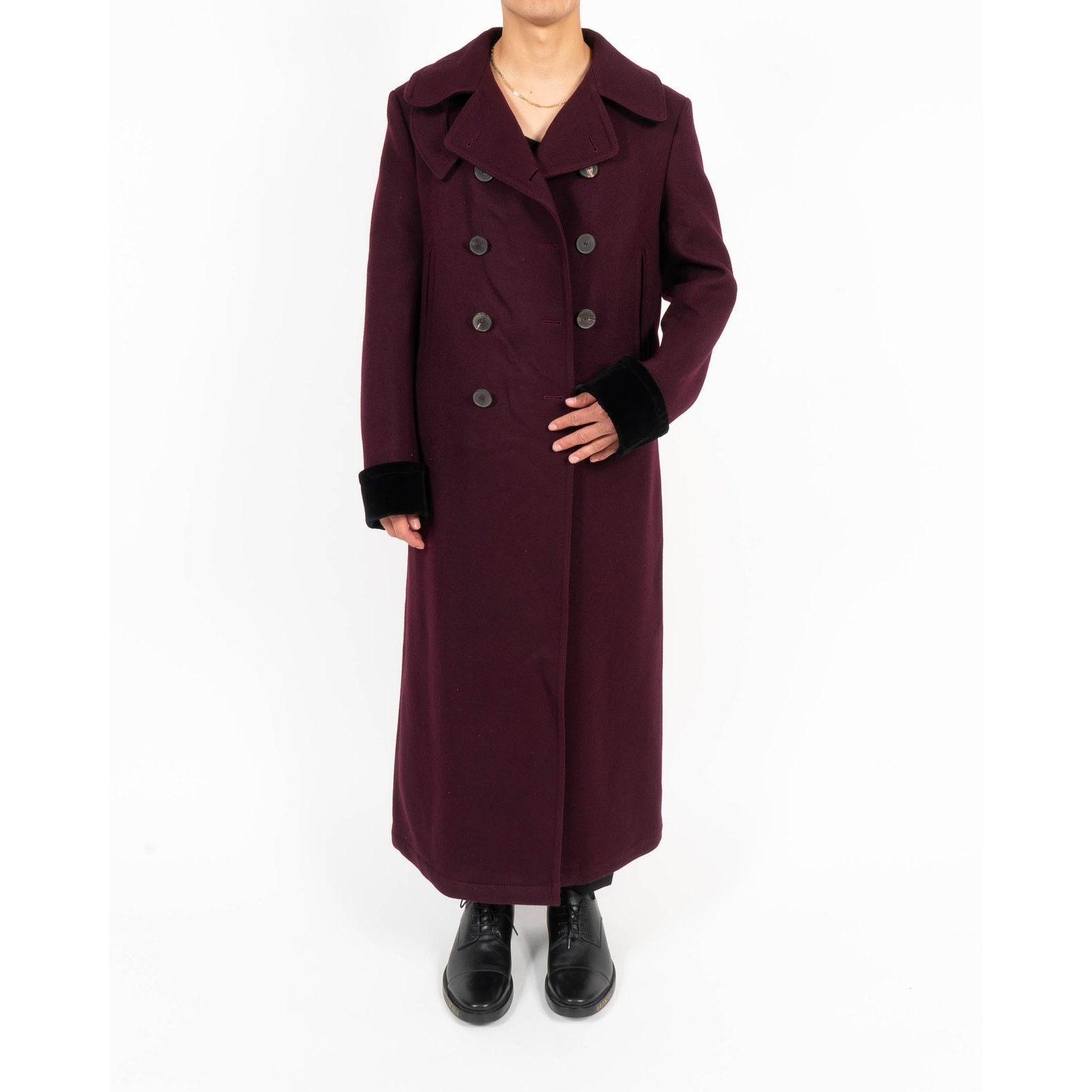 Haider Ackermann FW17 Oversized Double Breasted Coat in Plum Wool Size US M / EU 48-50 / 2 - 2 Thumbnail