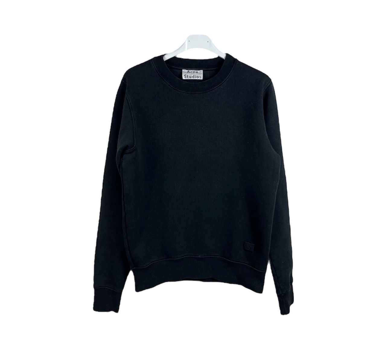 image of Acne Studios Vernina Dyed Pss15 Fairview Face Y2K Sweatshirt in Black, Men's (Size Small)