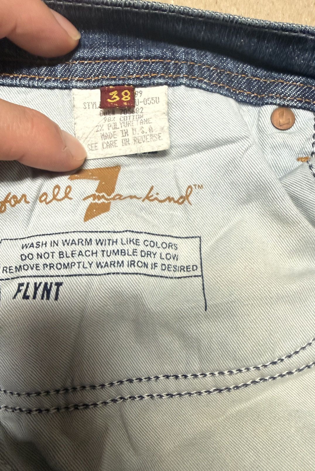 7 For All Mankind Seven 7 For All Mankind Jeans 38 x 34 Stretch Relaxed Fit Size US 38 / EU 54 - 5 Thumbnail