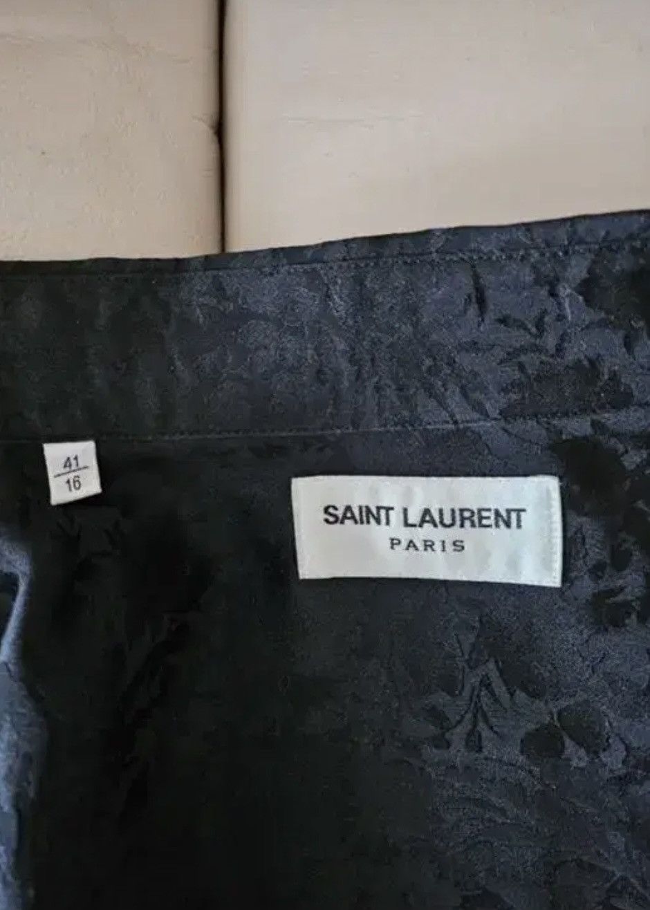Saint Laurent Paris Saint Laurent Black Floral Rayon Shirts Size US XL / EU 56 / 4 - 3 Thumbnail