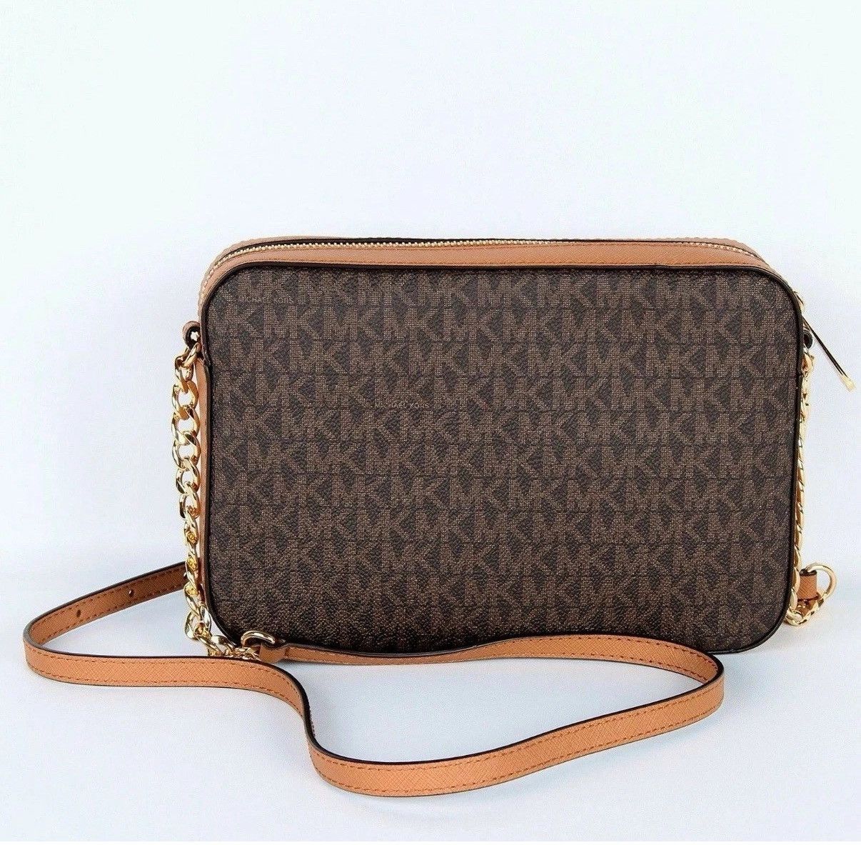 Michael Kors Michael Kors- Jet Set LG Crossbody Bag in Brown MK Print Size ONE SIZE - 2 Thumbnail