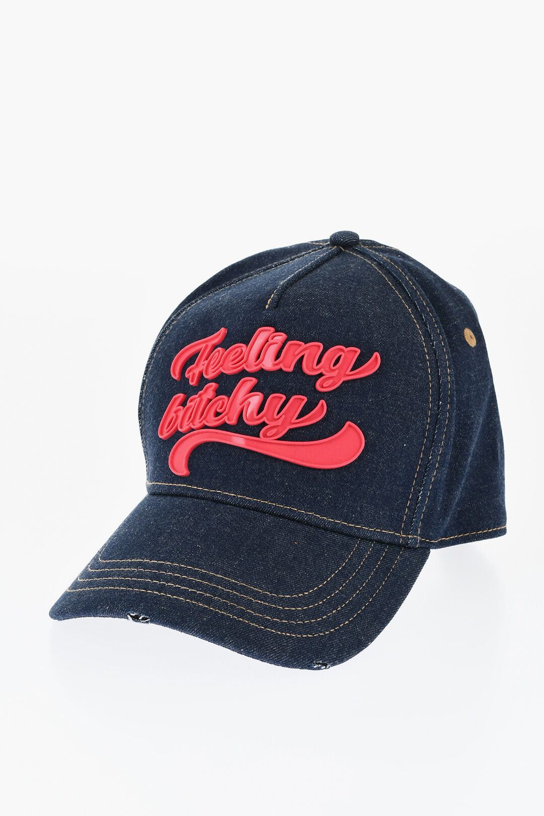 Dsquared2 Denim Baseball Cap with Rubber Detail Size ONE SIZE - 1 Thumbnail