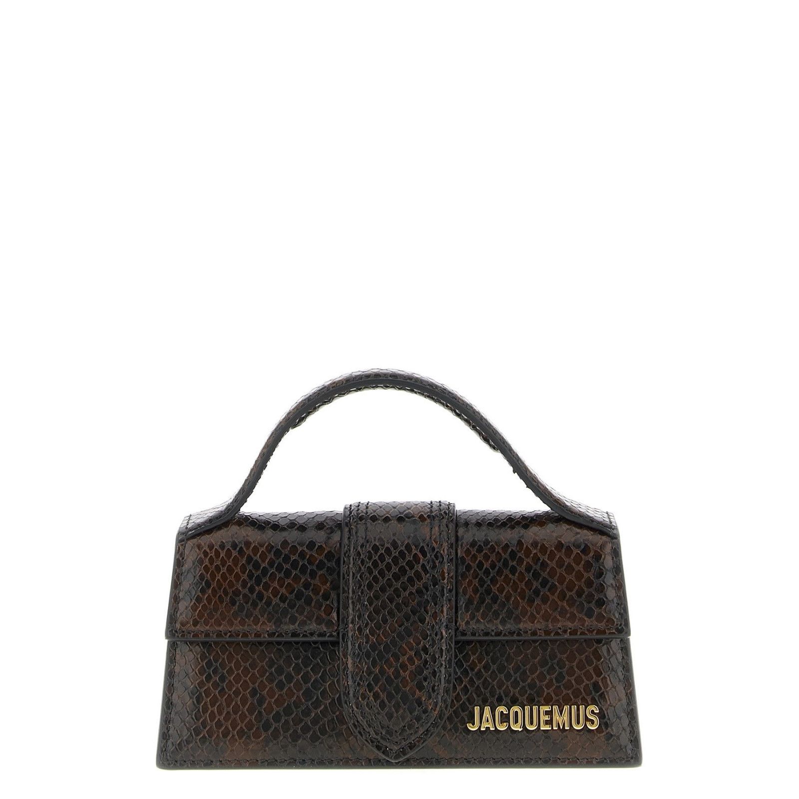 JACQUEMUS The Bambino Brown Embossed Leather Shoulder Bag Ne