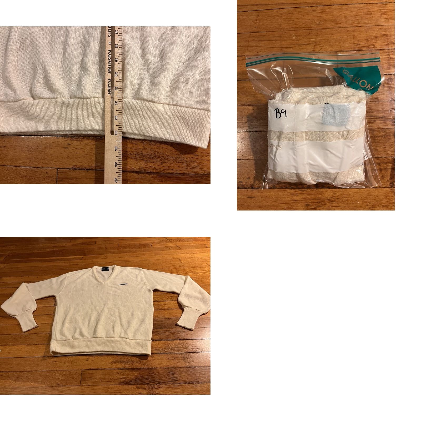 Logo 7 VINTAGE Citibank Logo V-Neck Sweater Men’s S Fits M White 80s Embroidered Logo Knits Pullover Regular Mens Size US M / EU 48-50 / 2 - 8 Thumbnail