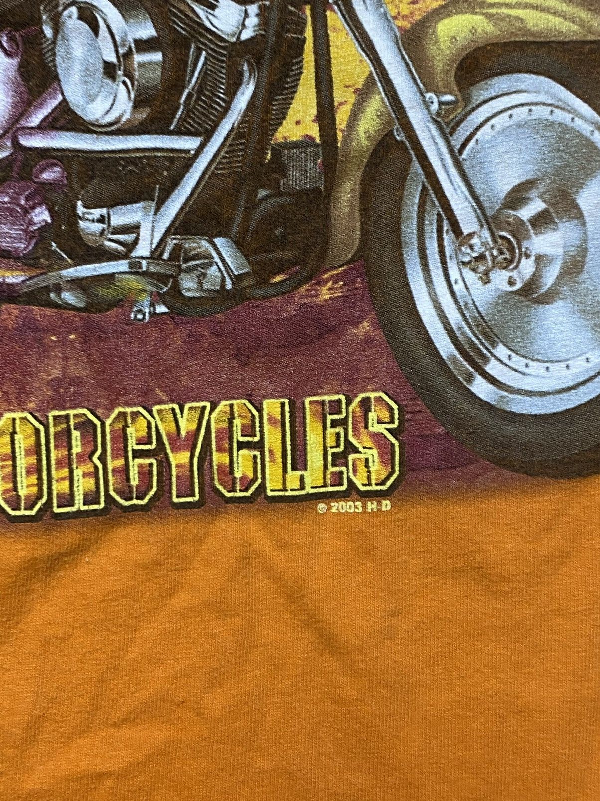 Harley Davidson 2000s Harley Davidson T-Shirt Graphic Print Orange USA Sz M Size US M / EU 48-50 / 2 - 5 Thumbnail