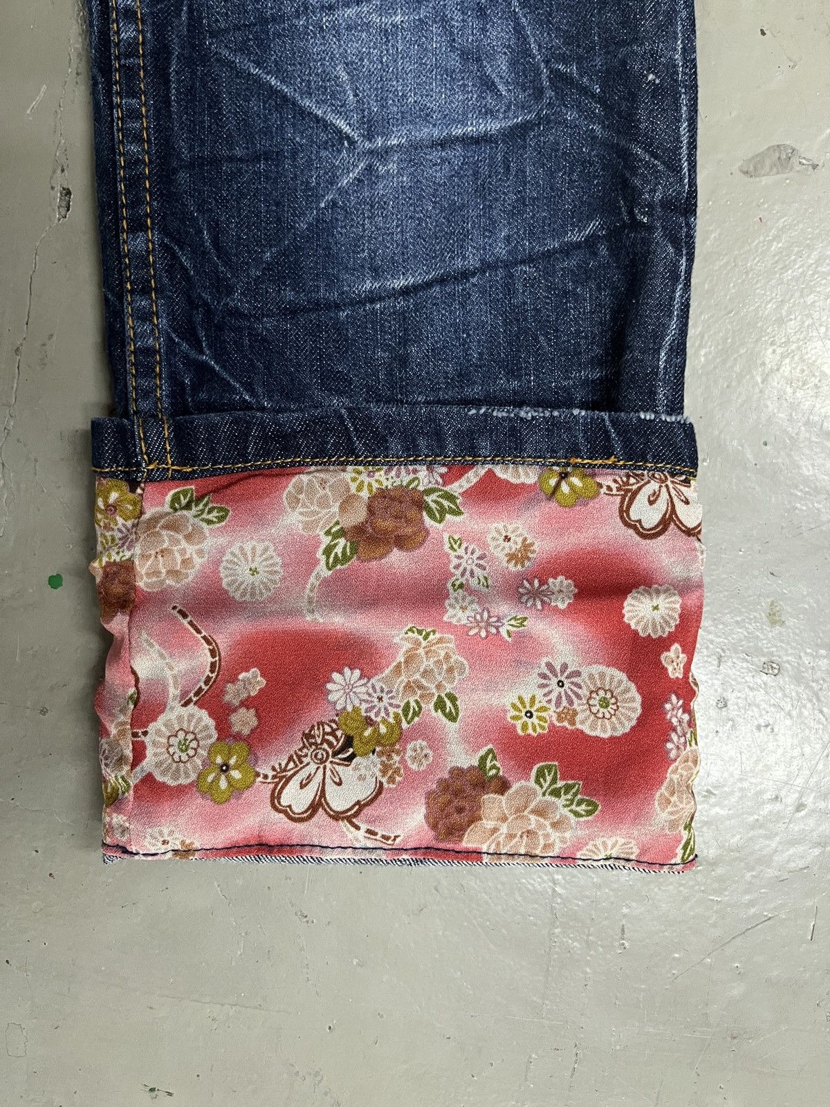 If Six Was Nine 2000s Nylaus Karakuri Double Waist Washed Denim Jeans Faded Size US 30 / EU 46 - 12 Thumbnail