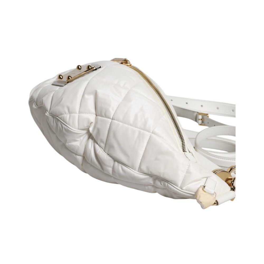 Dolce & Gabbana Dolce & Gabbana White Quilted Logo Plaque Belt Waist Fanny P Size ONE SIZE - 7 Thumbnail