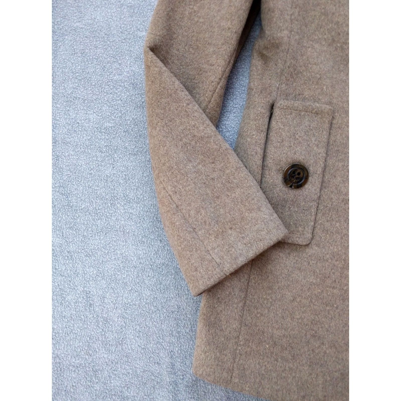 Calvin Klein Calvin Klein Coat Womens 4 Brown Wool Silk Blend Button Front Classic Jacket Pea Coat Lined Pockets Logo Button Front Size S / US 4 / IT 40 - 3 Thumbnail