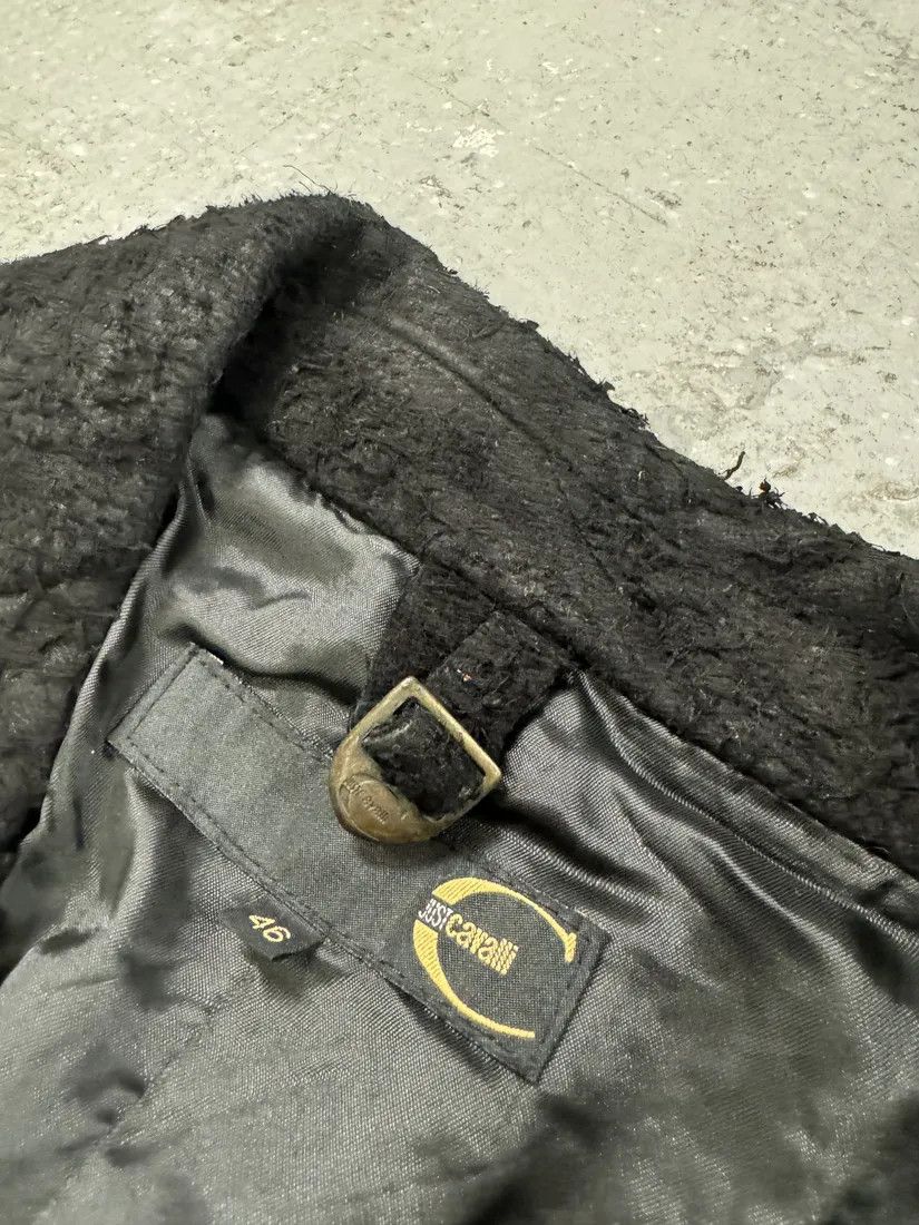 Just Cavalli × Vintage 2000s Cavalli Black & Brown Fur Effect Distressed Blazer Size US S / EU 44-46 / 1 - 8 Thumbnail