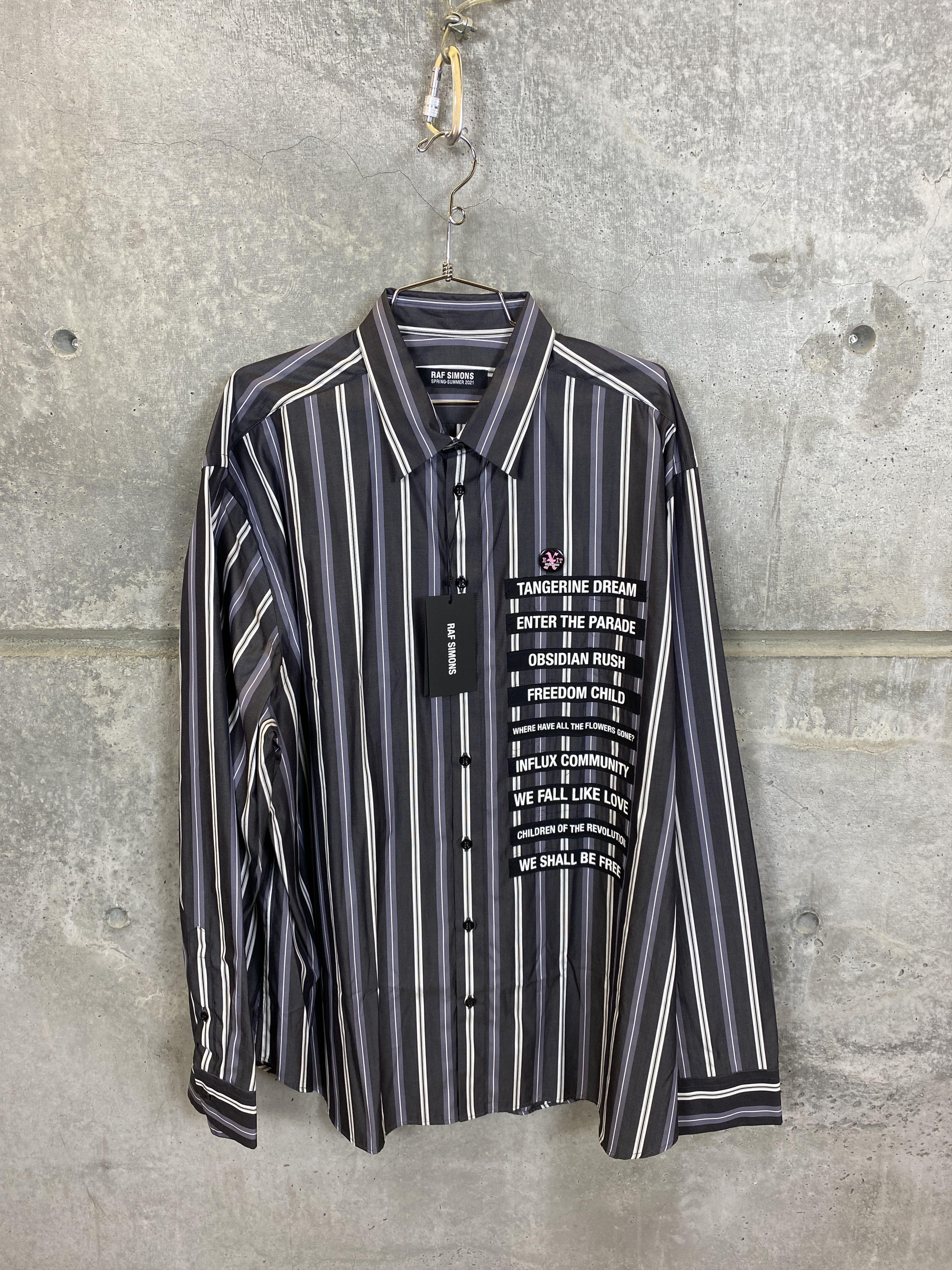 RAF SIMONS NWT SS21 RAF SIMONS PATCHED BOX FIT LONGSLEEVE BUTTON DOWN