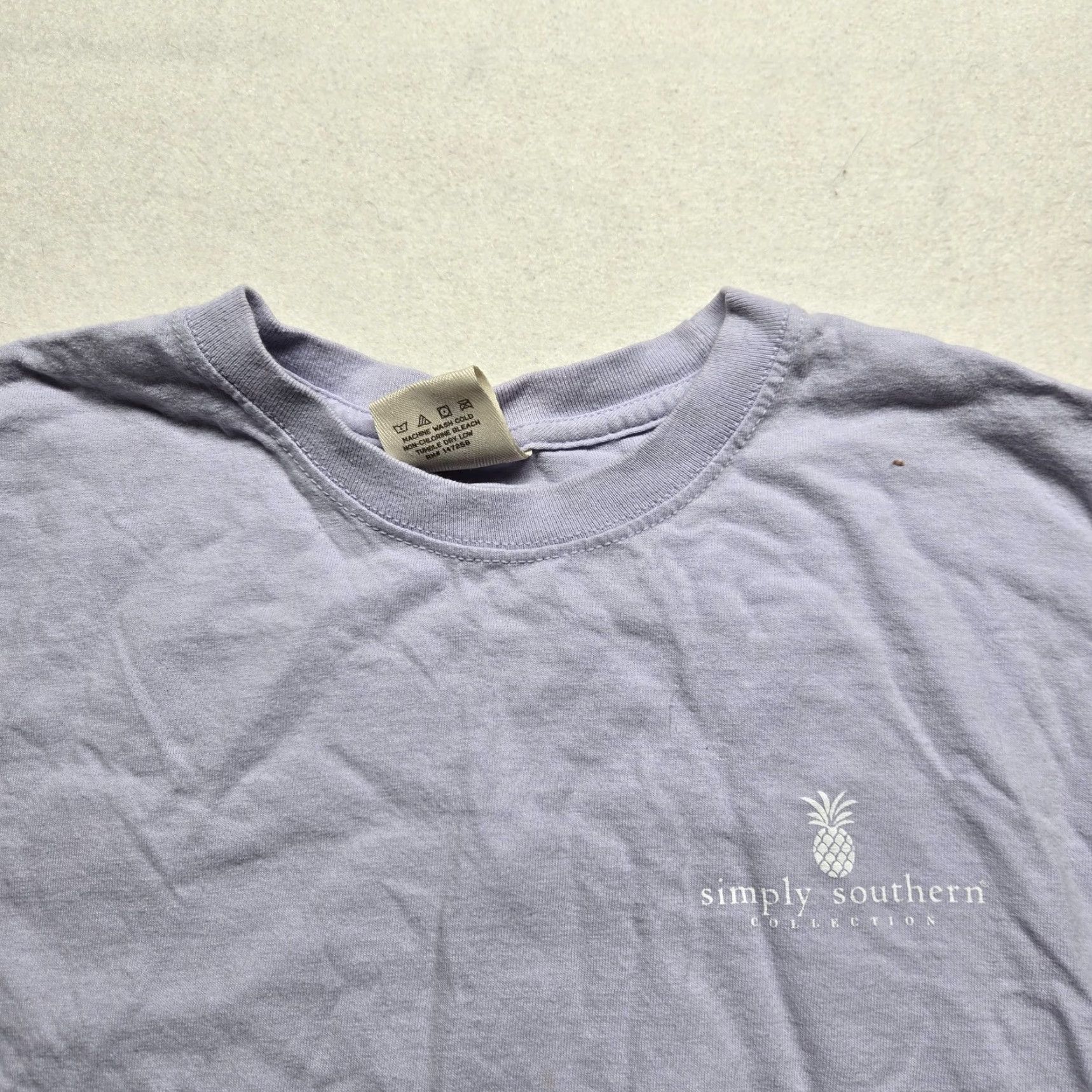 Vintage Simply Southern Shirt Women L Large Purple 100% Cotton Short Sleeve Crew Neck Logo Tee Size L / US 10 / IT 46 - 3 Thumbnail