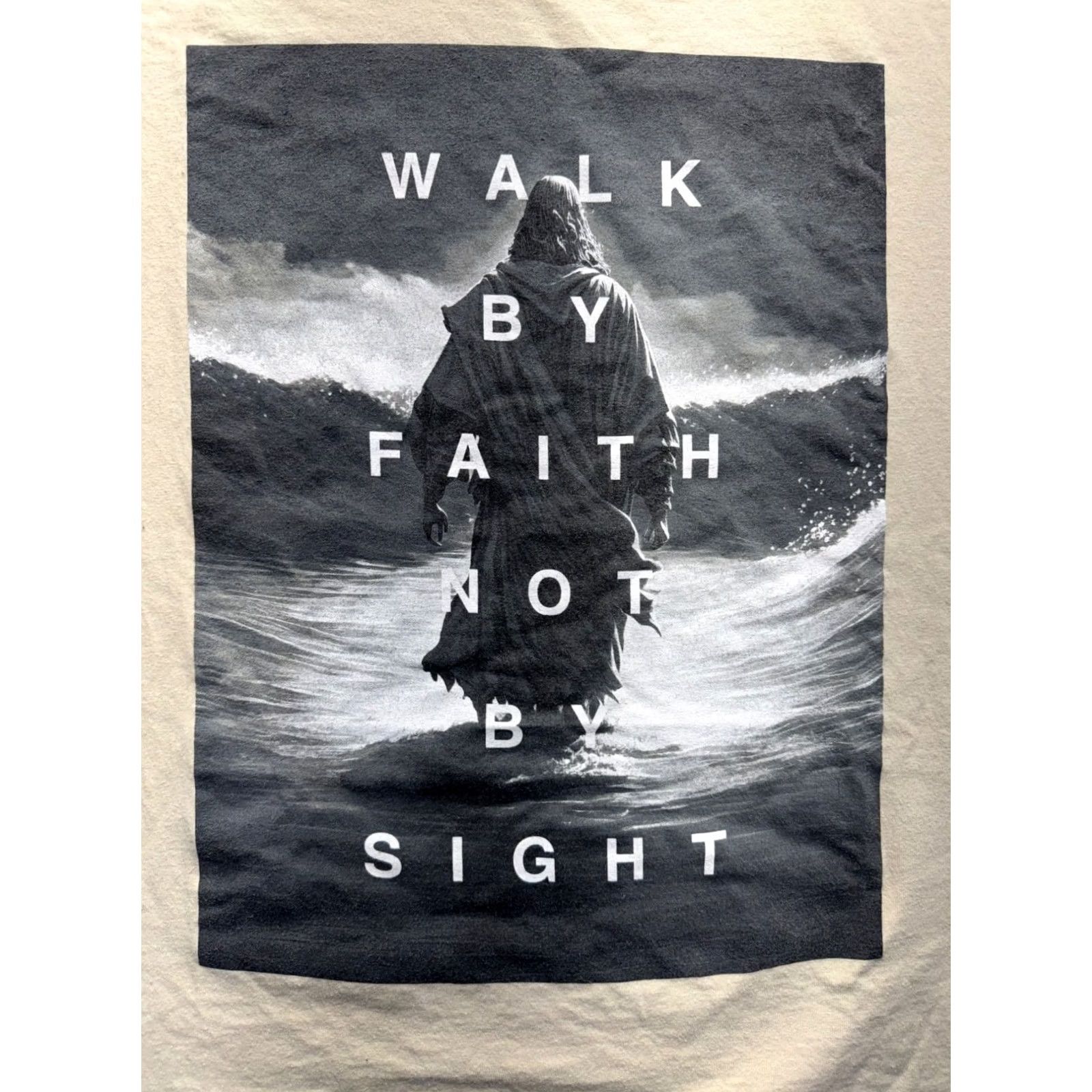 Vintage Popular Poison Walk By Faith Not By Sight Graphic T-Shirt Beige 4XL Unisex Adults Size US XXL / EU 58 / 5 - 3 Thumbnail