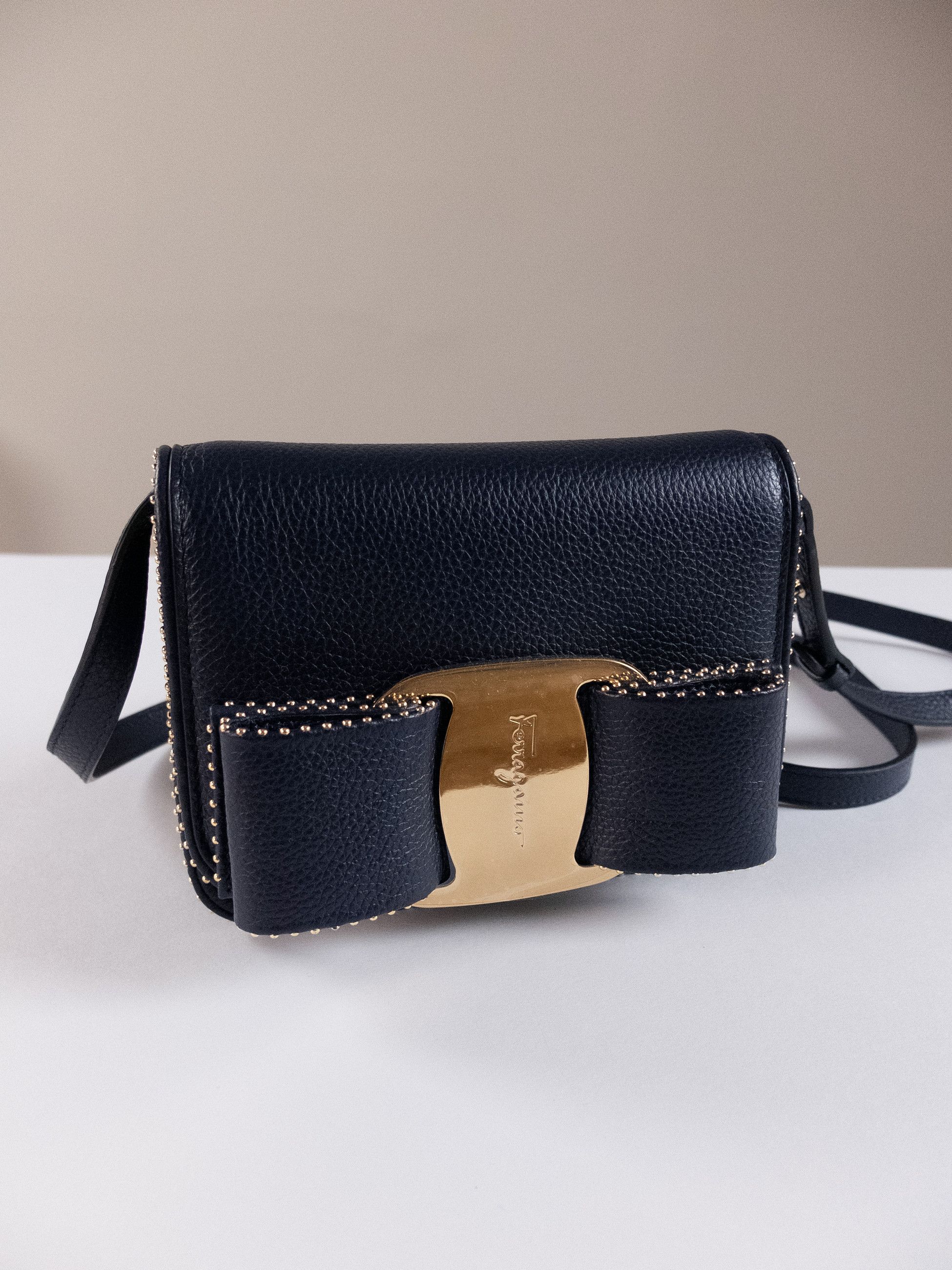 Salvatore Ferragamo SALVATORE FERRAGAMO Vara bow navy leather mini shouder bag Size ONE SIZE - 2 Thumbnail