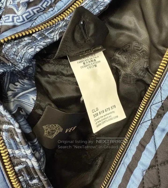 Versace Versace Blue Silk Long Sleeve Outerwear . Size US S / EU 44-46 / 1 - 5 Thumbnail