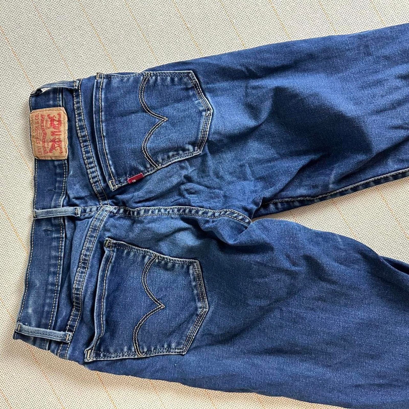 Levi's Levi's 710 Jeans Blue Super Skinny Distress Dark Wash Denim Size 27" / US 4 / IT 40 - 7 Thumbnail