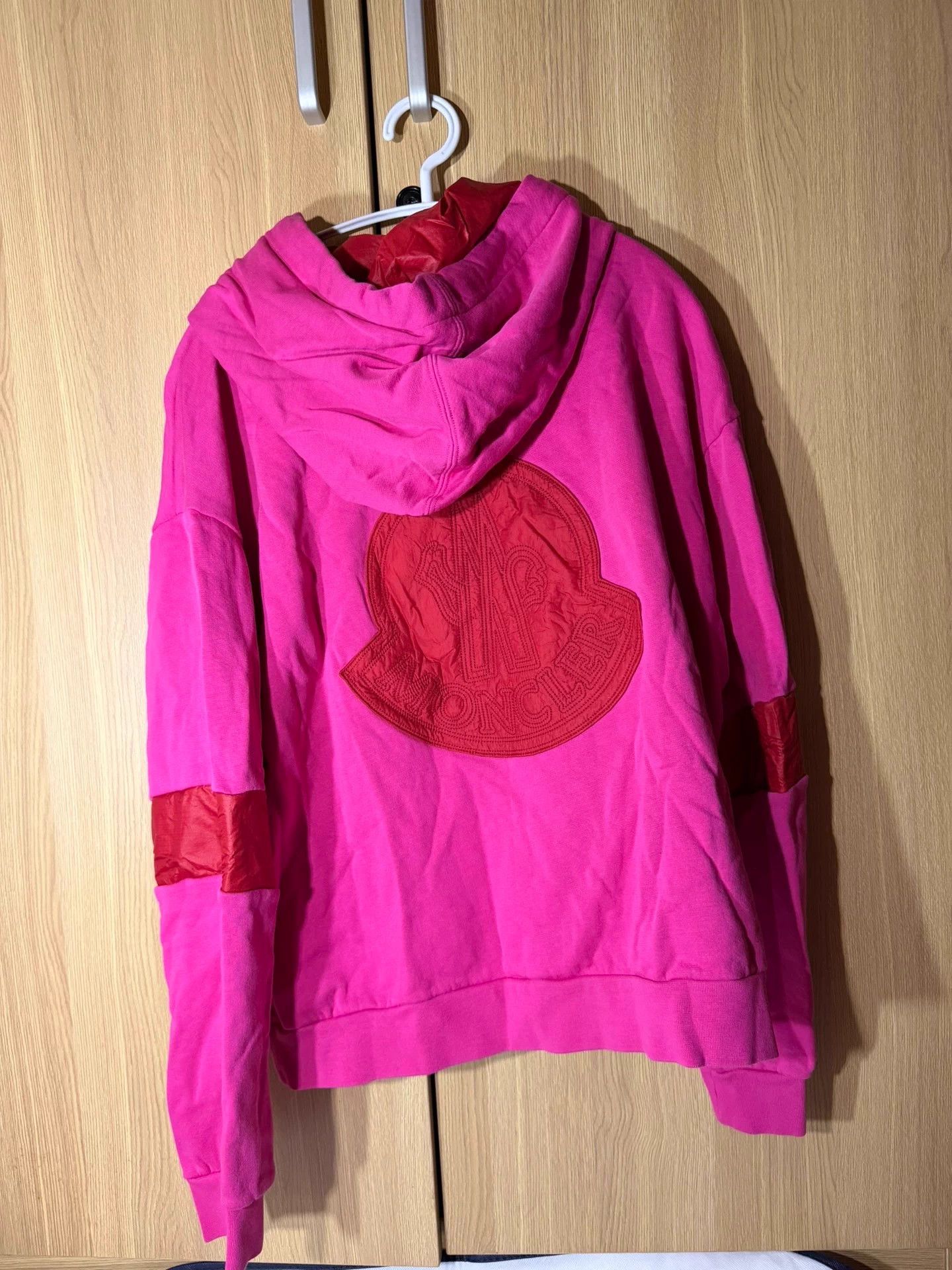Moncler Moncler Women's Magenta Color Blocked Logo Hoodie XL Size XL / US 12-14 / IT 48-50 - 2 Thumbnail