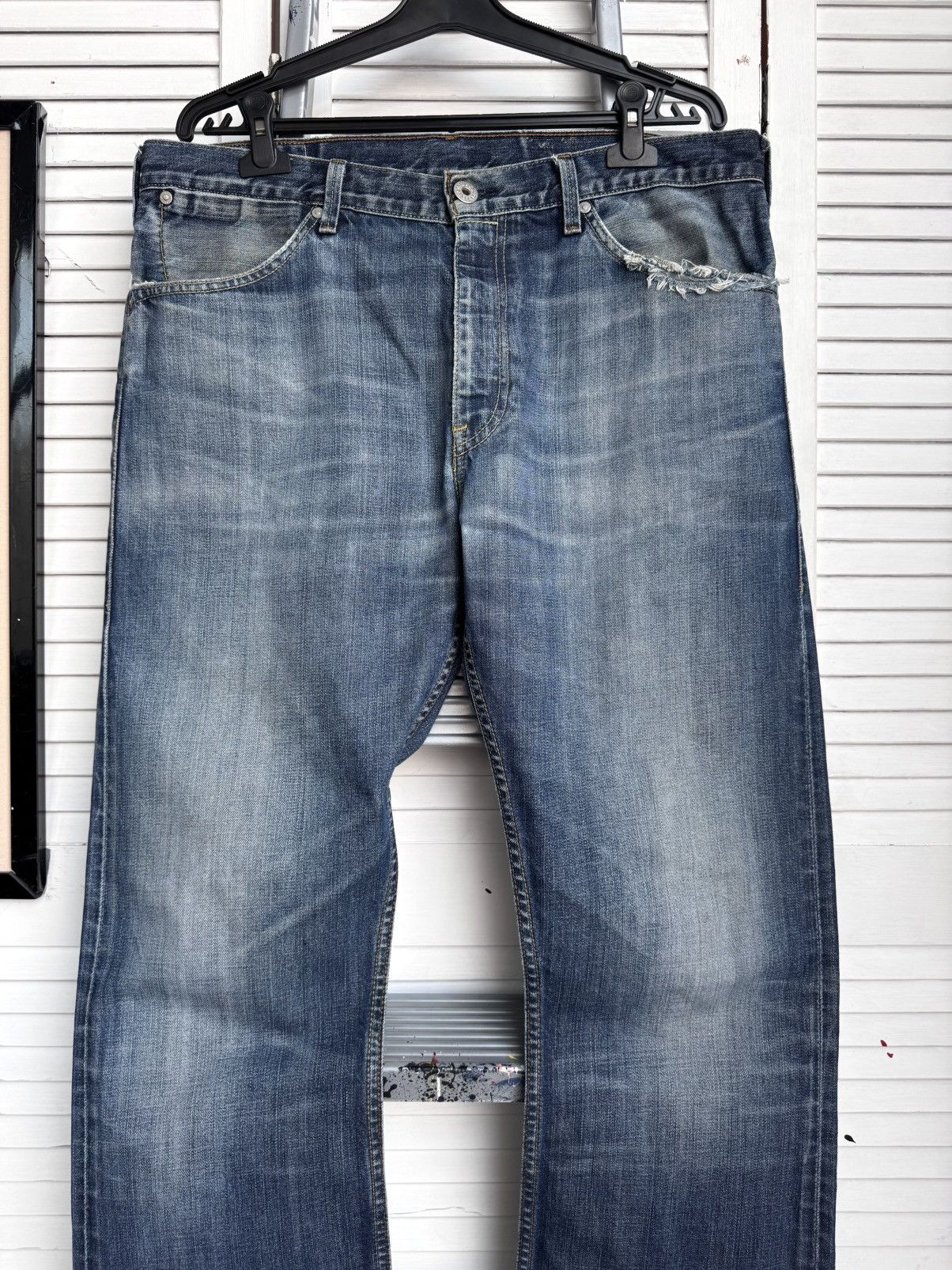 Levi's Vintage Levi’s Western Cowboy Jeans Blue Distressed Denim Size US 36 / EU 52 - 4 Thumbnail