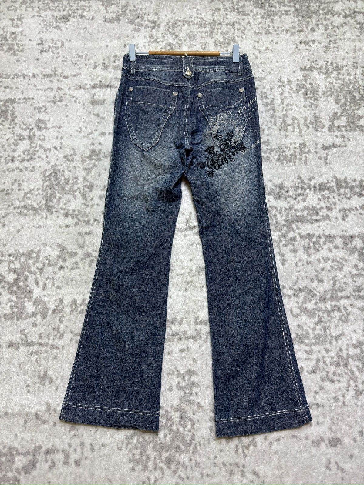 Hysteric Glamour Y2K TORNG BJH Flared Poem Embroidery Unique Pocket Denim Size US 28 / EU 44 - 1 Thumbnail