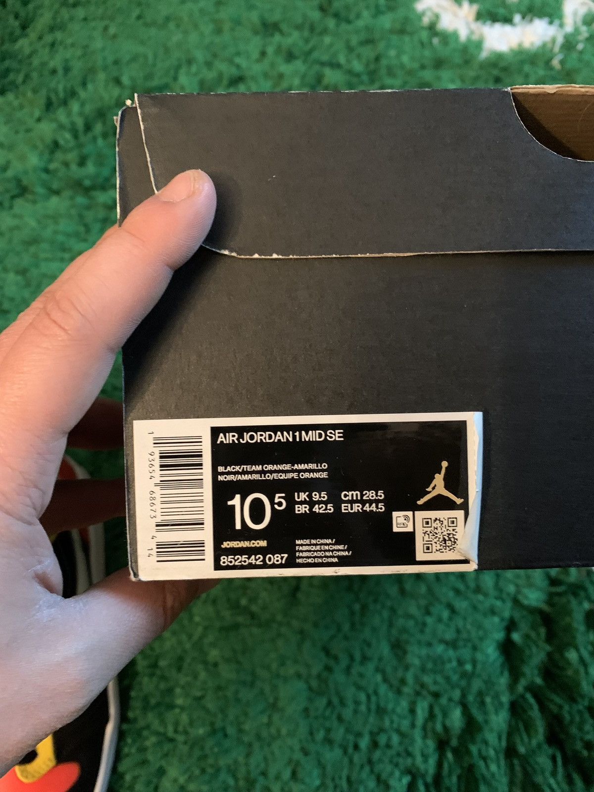 Jordan Brand × Nike Jordan 1 Mid Black Amarillo Orange Size US 10.5 / EU 43-44 - 16 Thumbnail