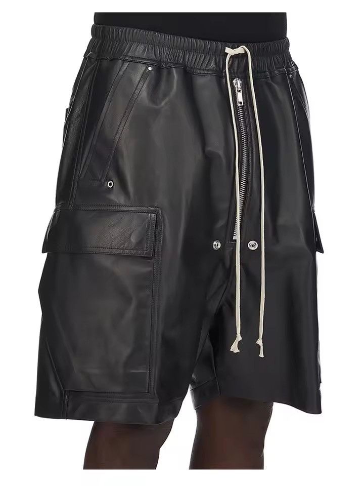 Japanese Brand Casual Soft Black Pu Leather Short Pant Size US 33 - 1 Thumbnail