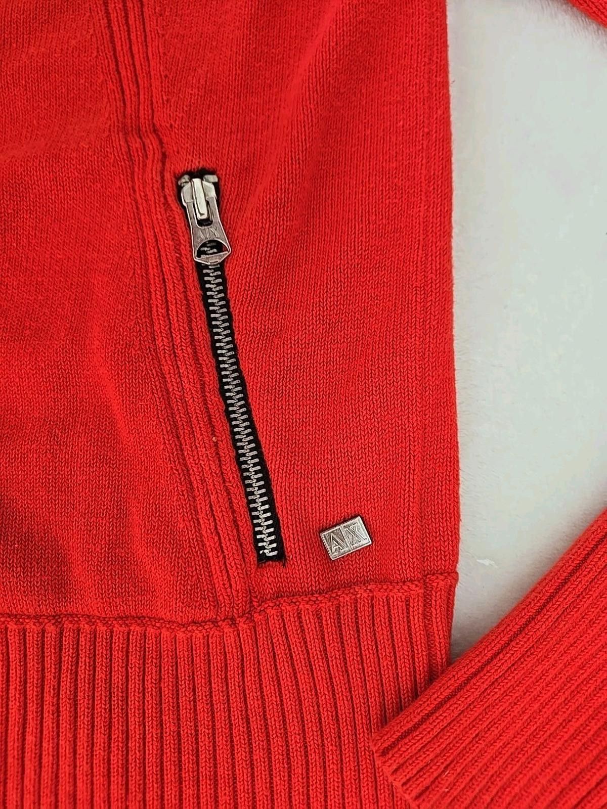 Armani Exchange Armani Exchange A|X Red Knit Zip Up Cardigan Sweater Jacket Size S / US 4 / IT 40 - 4 Thumbnail