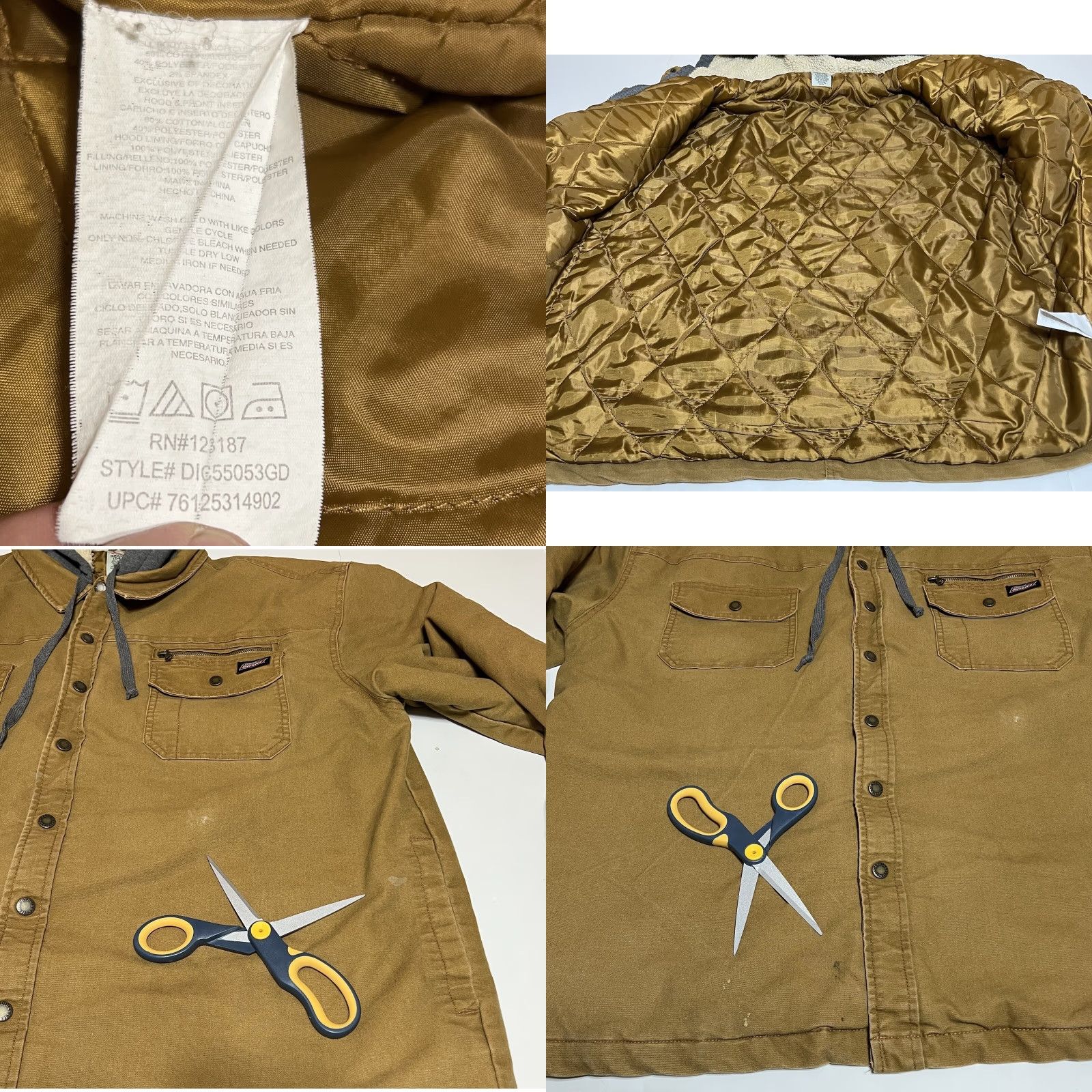 Dickies Dickies Jacket Men Lined Quilted Canvas Full Zip Snap Work 3XL Beige Stained Vintage: No Size US XXL / EU 58 / 5 - 8 Thumbnail