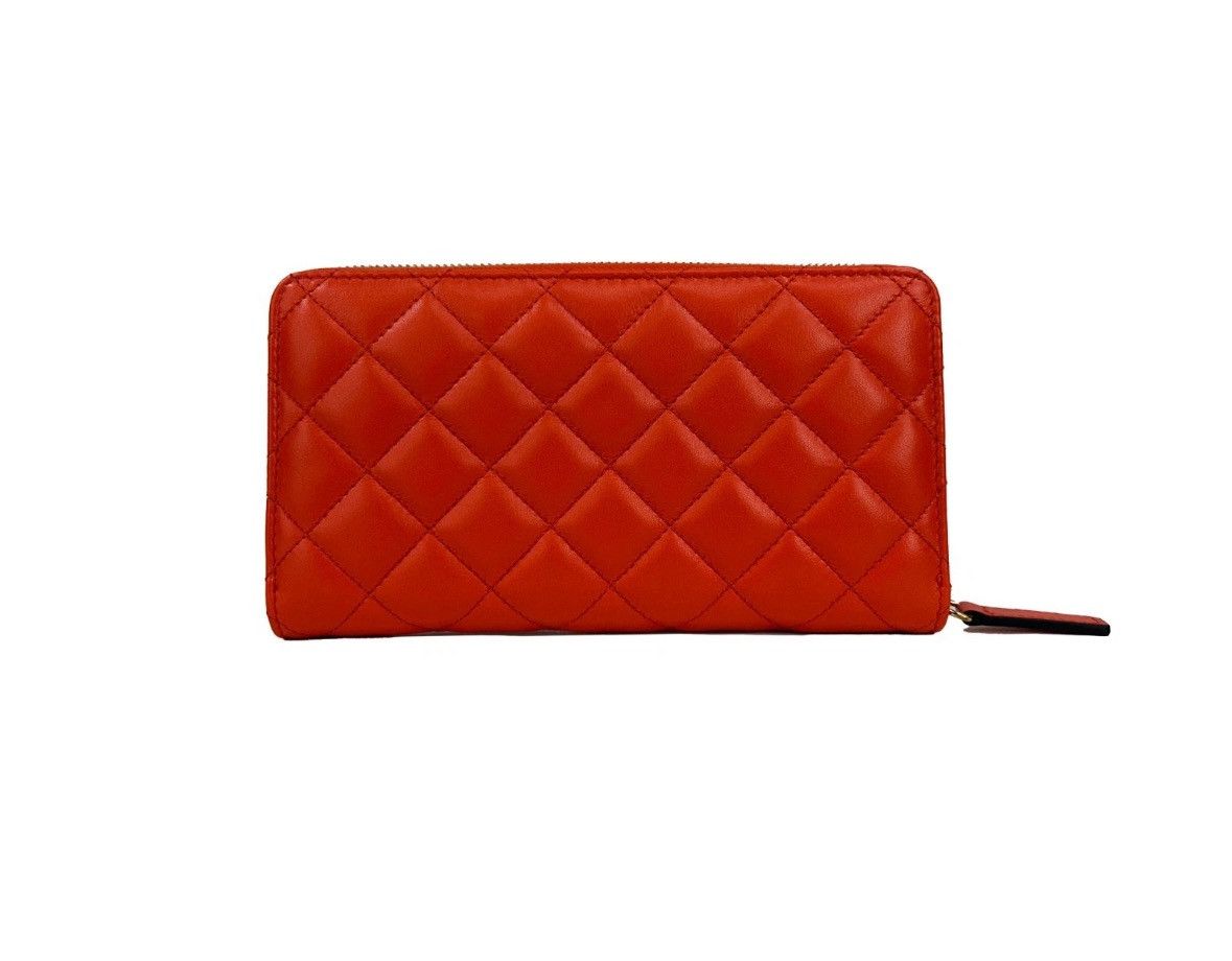 Versace Versace Quilted Leather Continental Wallet | Coral Orange Size ONE SIZE - 3 Thumbnail