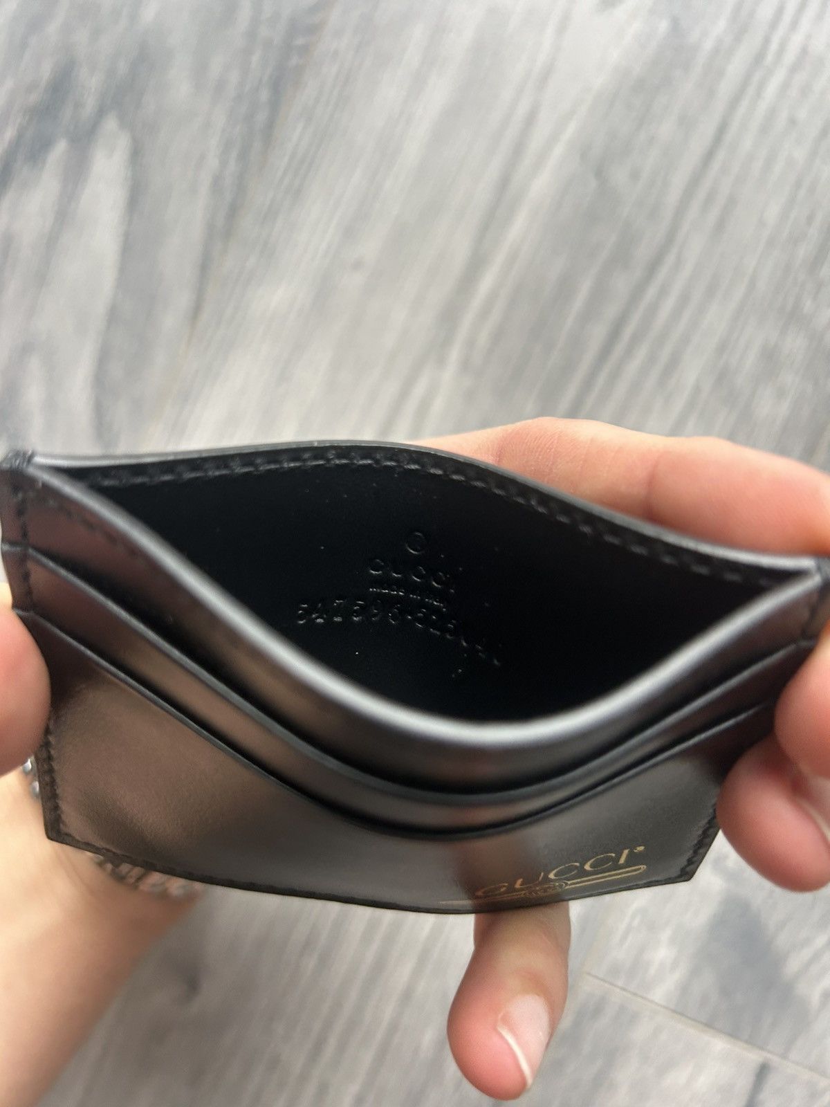 Gucci Black Leather Cardholder with Gold Logo Size ONE SIZE - 3 Thumbnail
