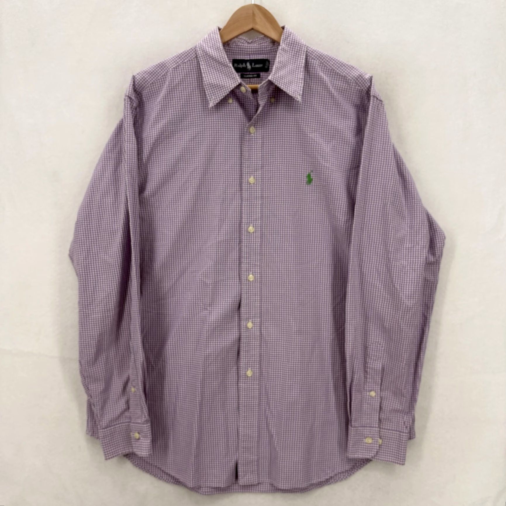 Ralph Lauren Ralph Lauren Dress Shirt Mens Button Down 16.5 34/35 Purple Gingham Classic Fit Size 46R - 2 Thumbnail